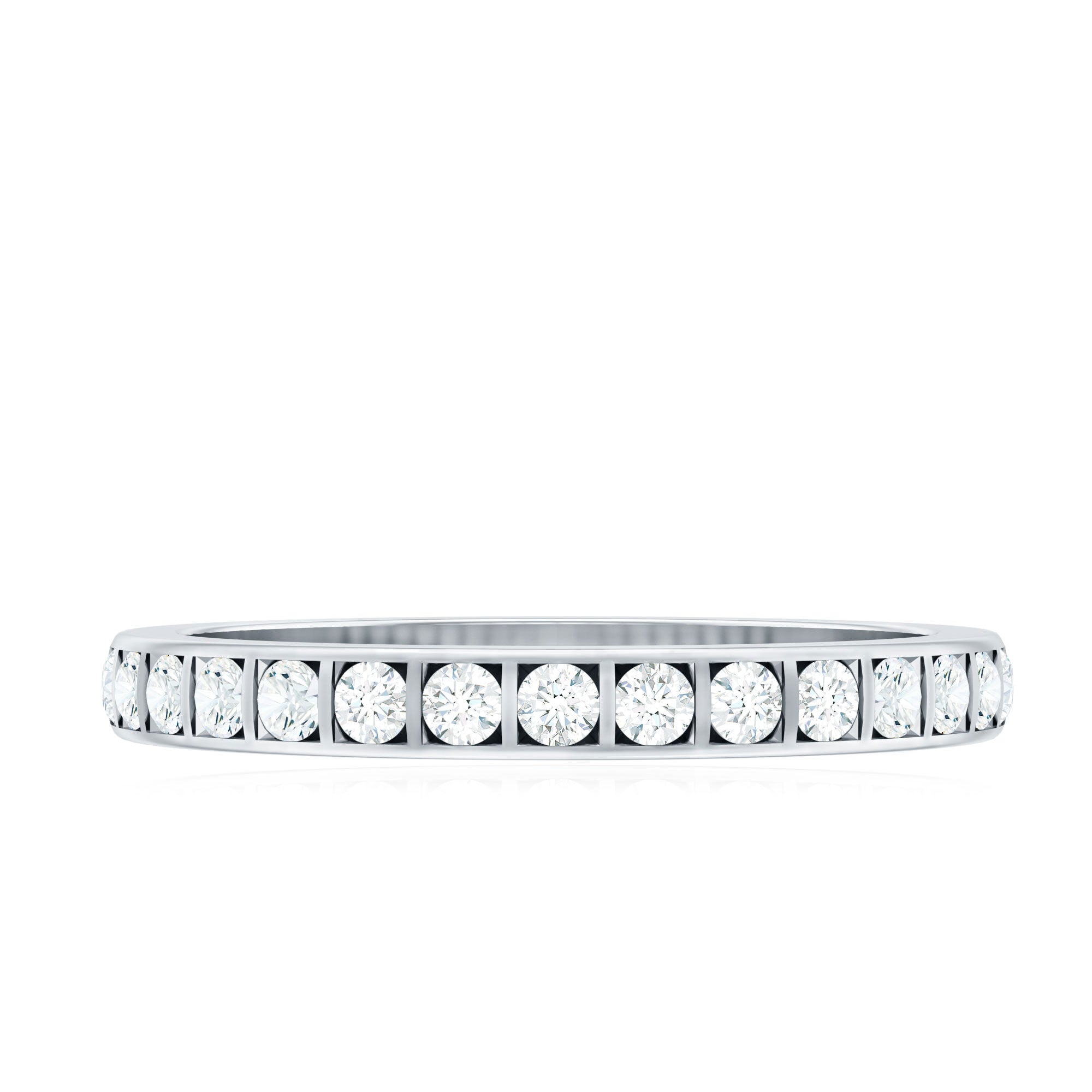 Bar Set Moissanite Half Eternity Band For Women D-VS1 - Rosec Jewels