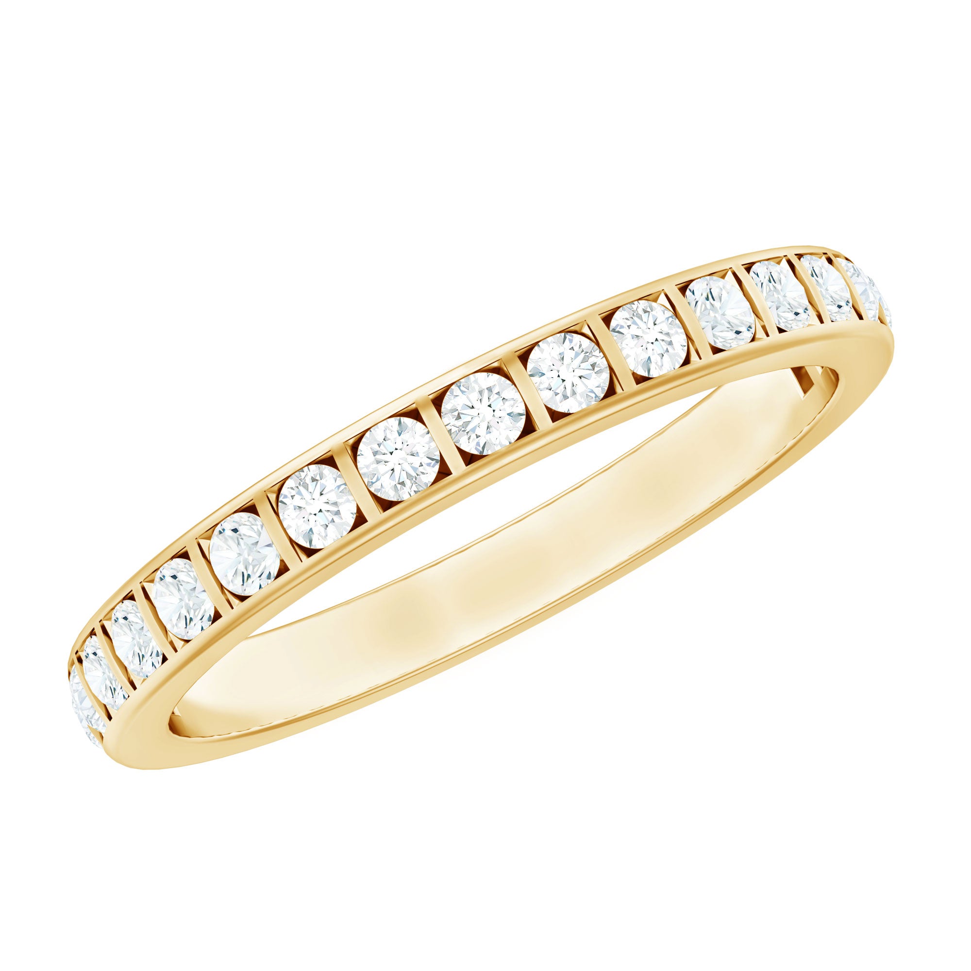 Bar Set Moissanite Half Eternity Band For Women D-VS1 - Rosec Jewels