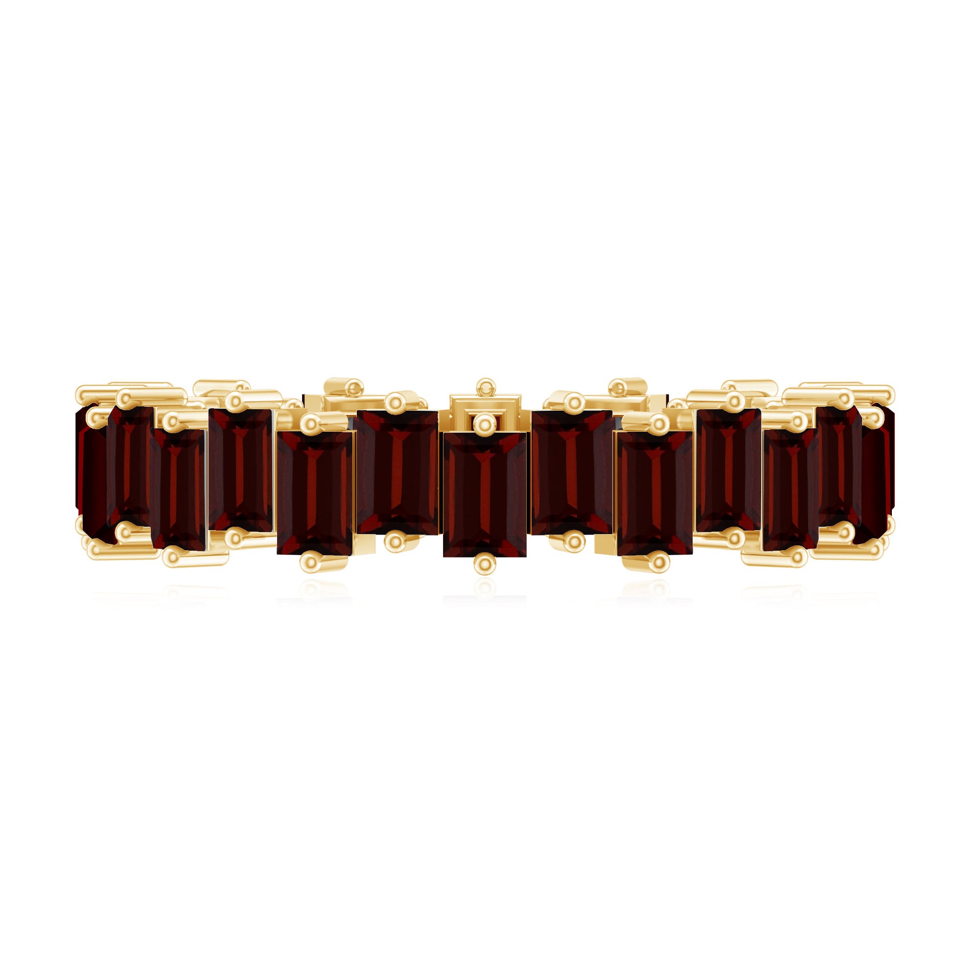 Real Garnet Baguette Eternity Ring with Certificate AAA - Rosec Jewels