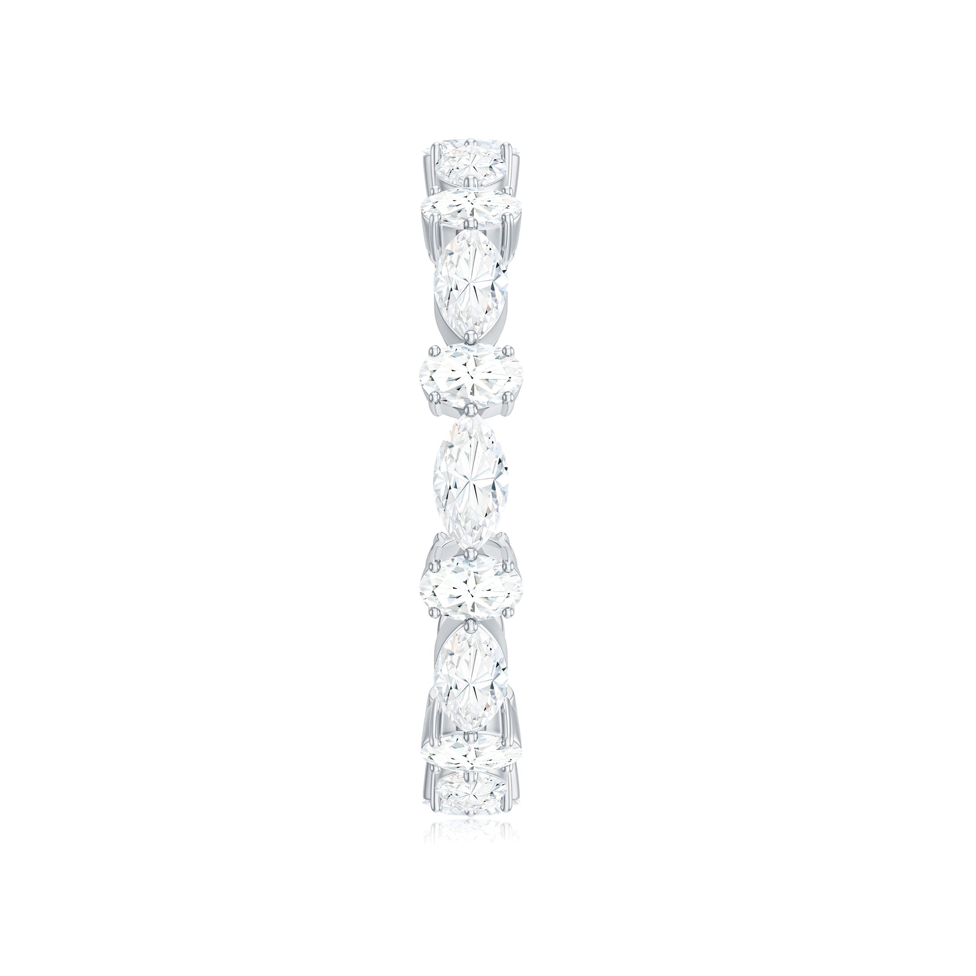 Oval and Marquise Cut Moissanite Stackable Eternity Ring D-VS1 - Rosec Jewels