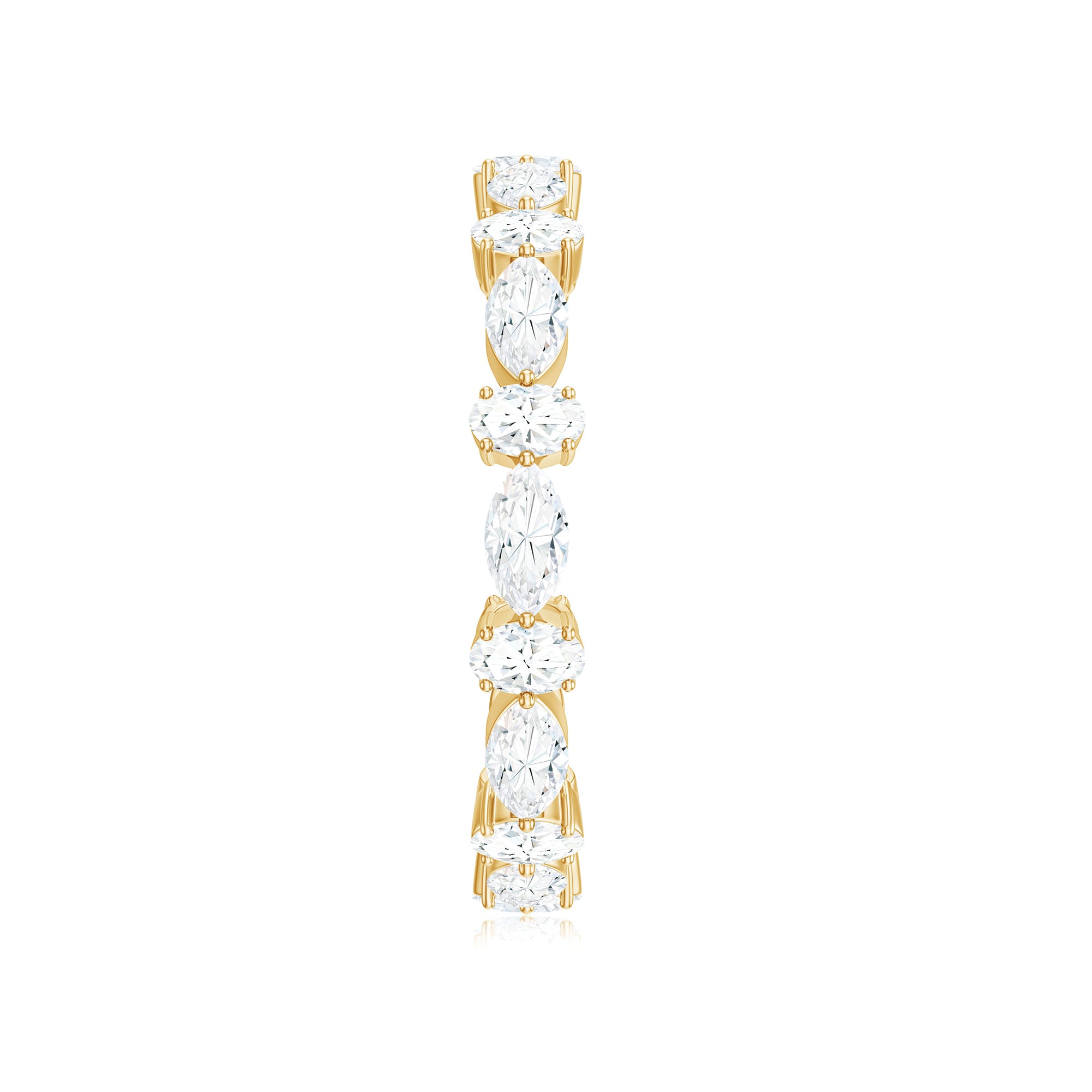 Oval and Marquise Cut Moissanite Stackable Eternity Ring D-VS1 - Rosec Jewels