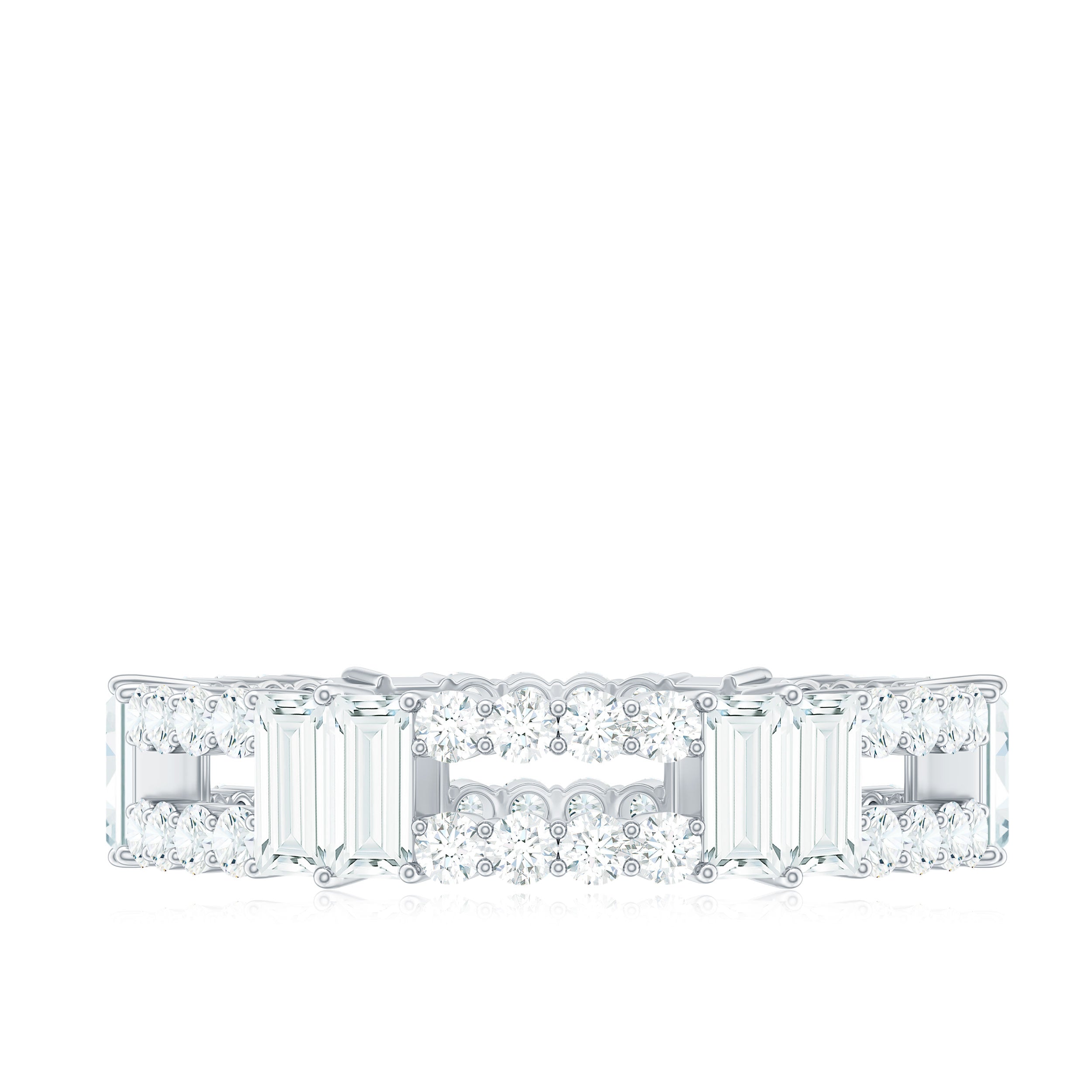 Unique Moissanite Eternity Wedding Band Ring D-VS1 - Rosec Jewels