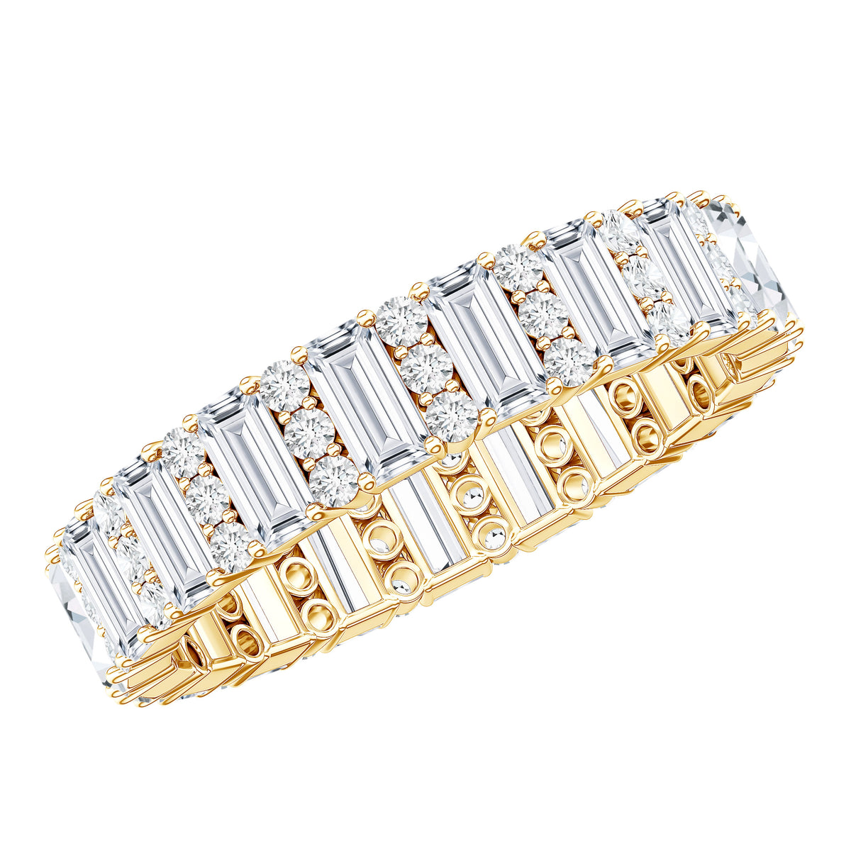 Certified Moissanite Wedding Anniversary Band for Women D-VS1 - Rosec Jewels