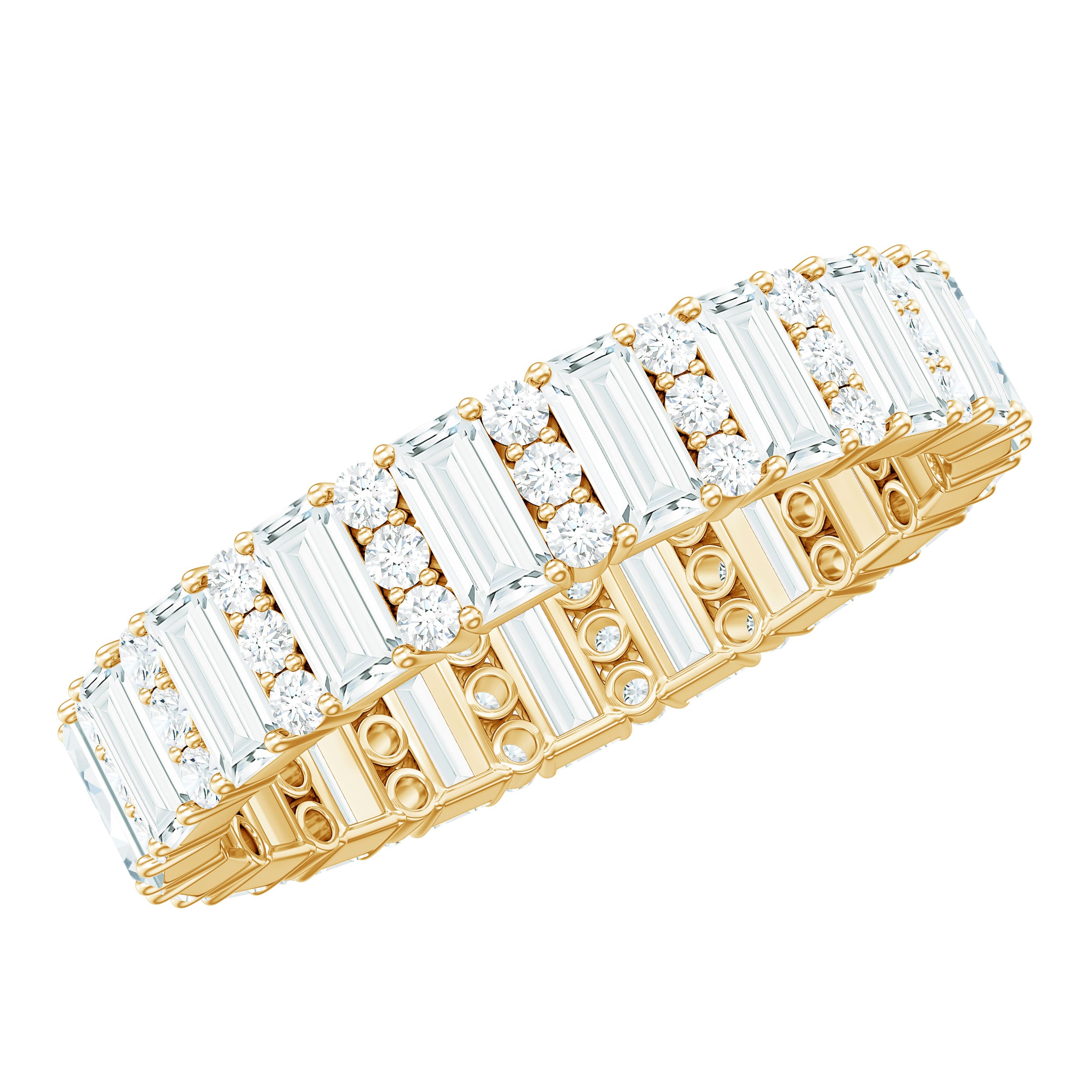 Certified Moissanite Wedding Anniversary Band for Women D-VS1 - Rosec Jewels