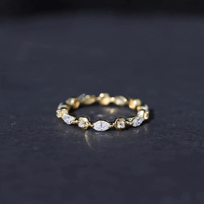 Certified Moissanite Contemporary Eternity Ring D-VS1 - Rosec Jewels