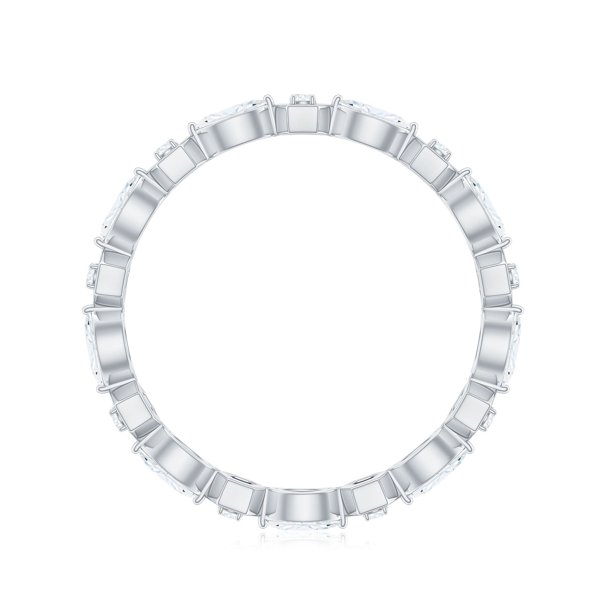 Certified Moissanite Contemporary Eternity Ring D-VS1 - Rosec Jewels
