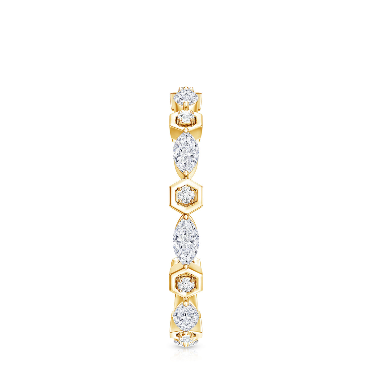 Certified Moissanite Contemporary Eternity Ring D-VS1 - Rosec Jewels