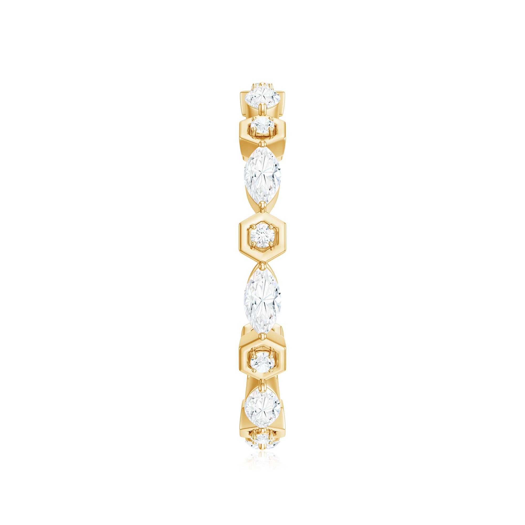 Certified Moissanite Contemporary Eternity Ring D-VS1 - Rosec Jewels