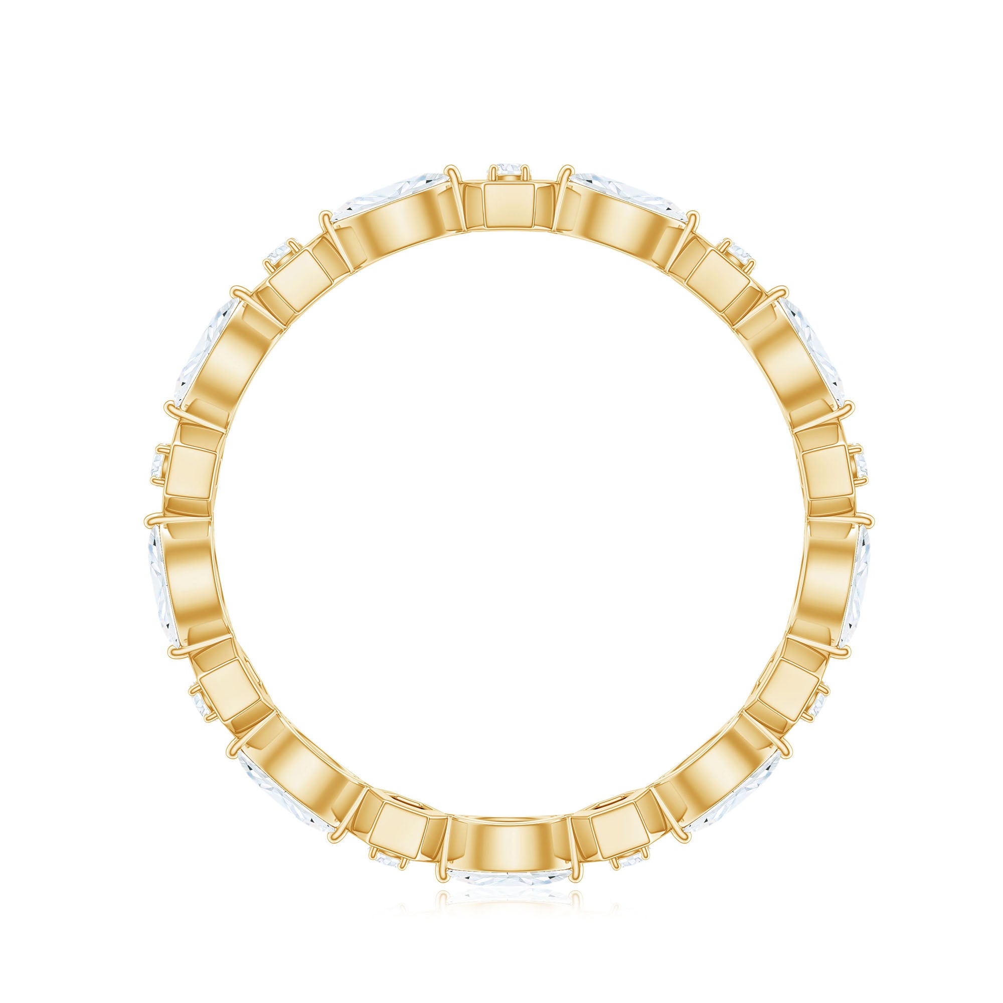 Certified Moissanite Contemporary Eternity Ring D-VS1 - Rosec Jewels