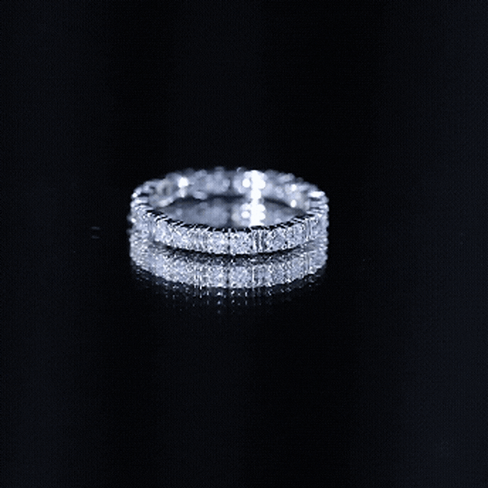 Certified Moissanite Full Eternity Band Ring For Her D-VS1 - Rosec Jewels