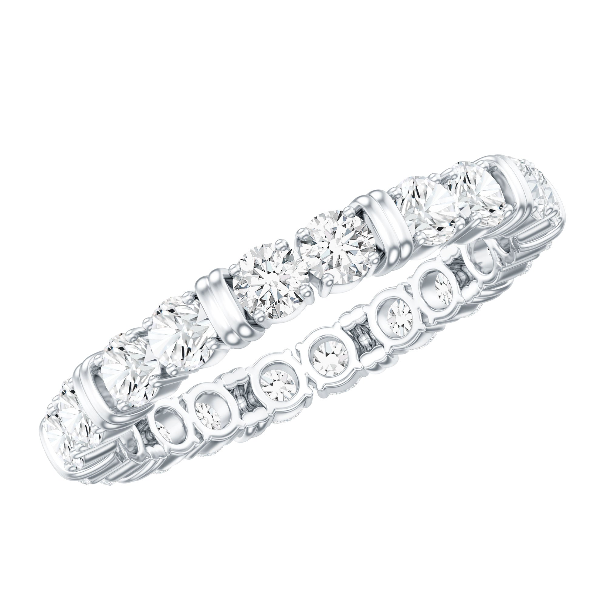 Certified Moissanite Full Eternity Band Ring For Her D-VS1 - Rosec Jewels