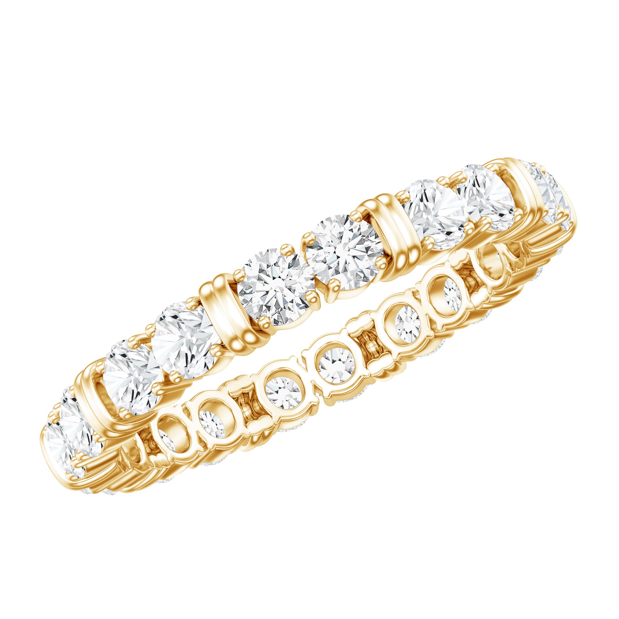 Certified Moissanite Full Eternity Band Ring For Her D-VS1 - Rosec Jewels