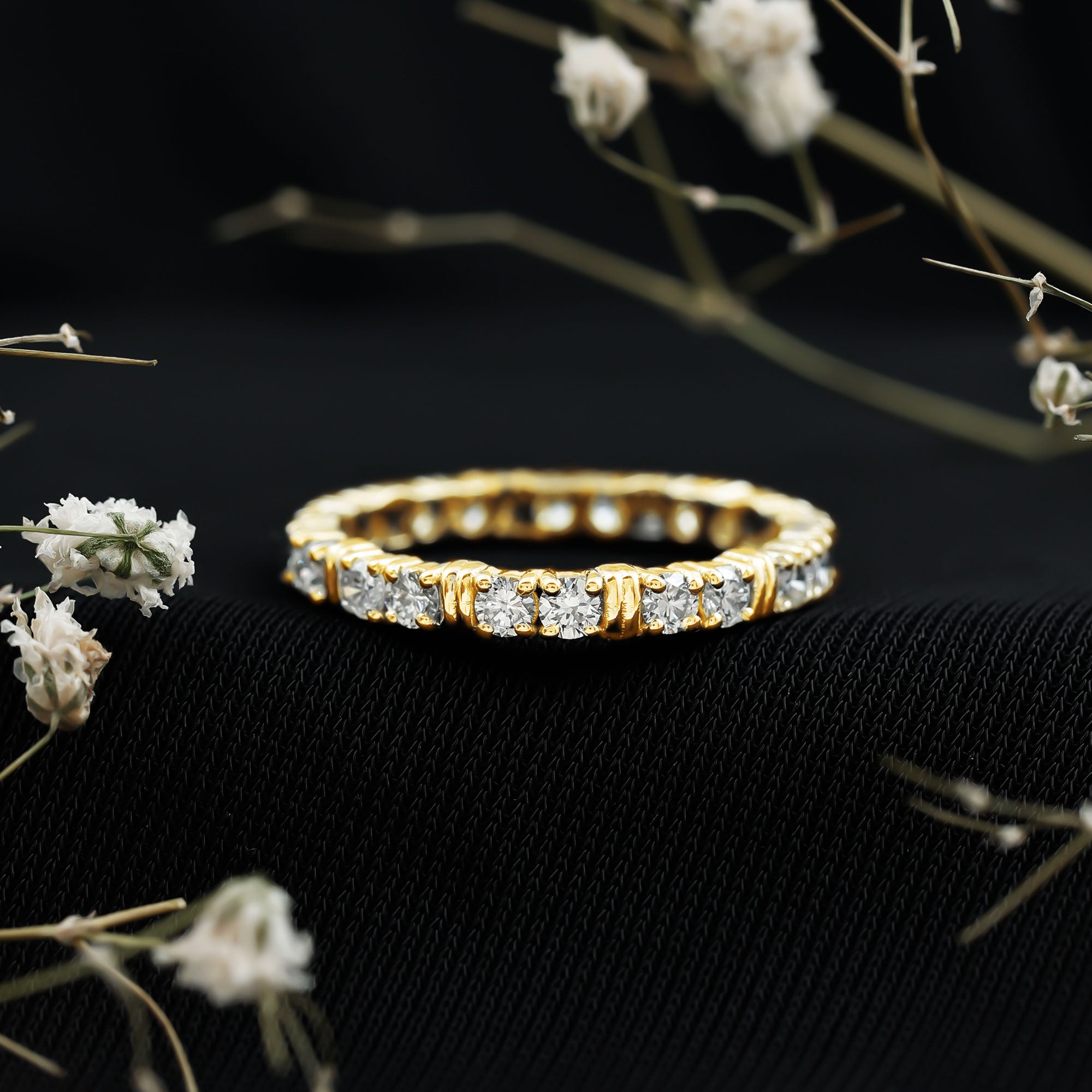 Certified Moissanite Full Eternity Band Ring For Her D-VS1 - Rosec Jewels