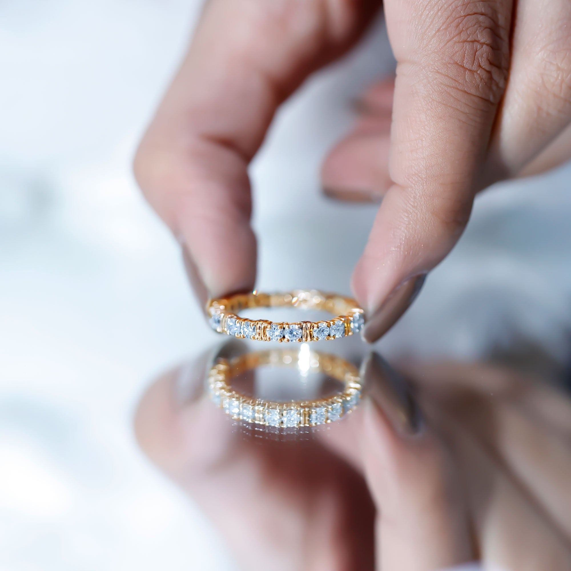 Certified Moissanite Full Eternity Band Ring For Her D-VS1 - Rosec Jewels