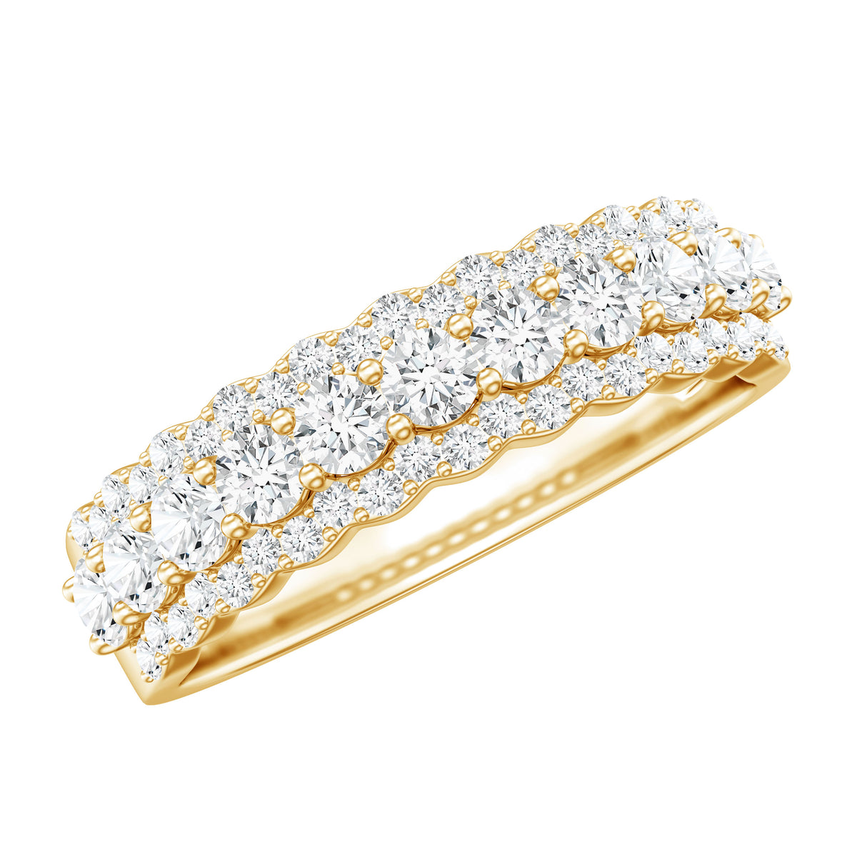 Classic Moissanite Half Eternity Wedding Band Ring – Rosec Jewels
