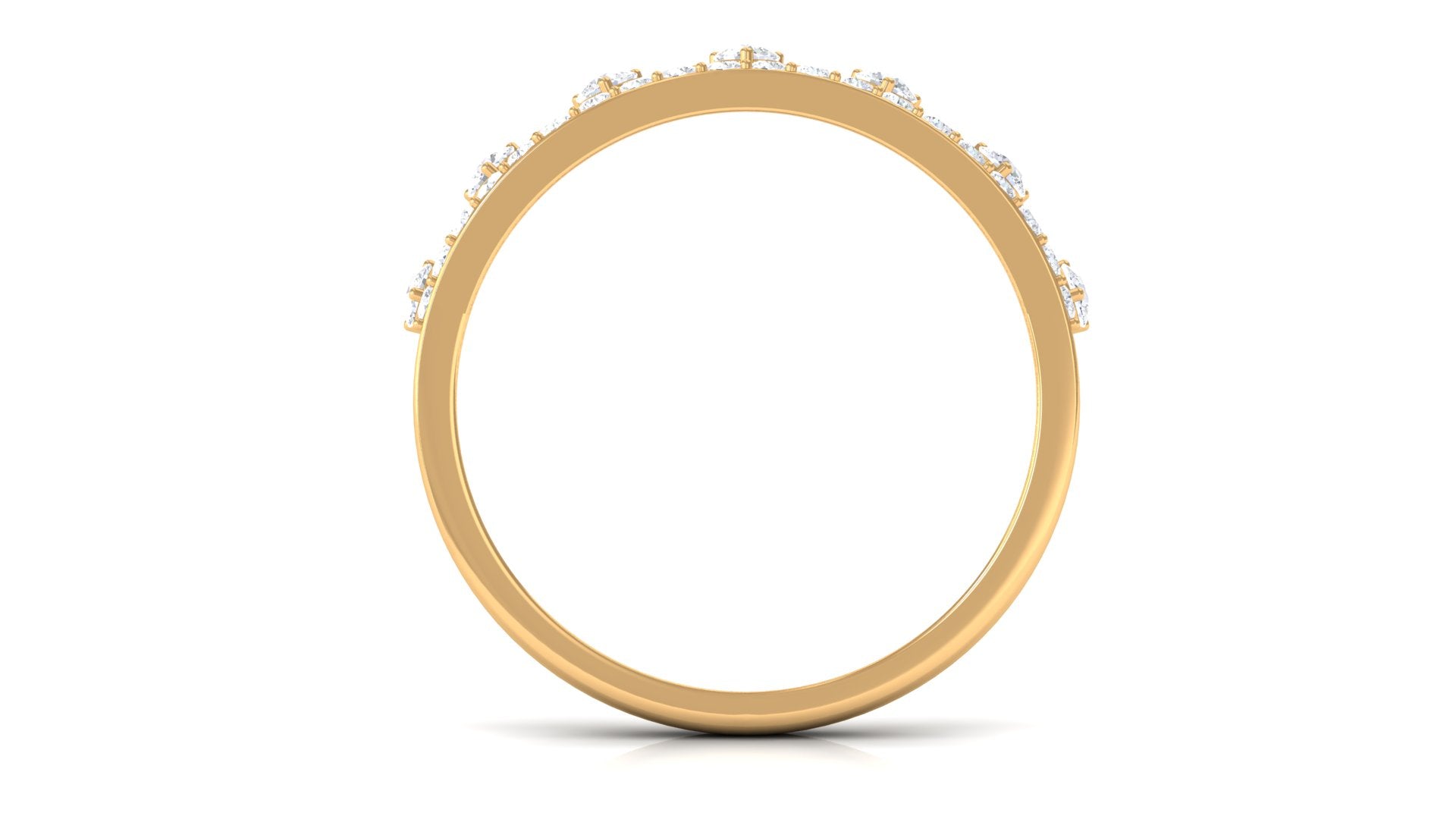 Natural Diamond Half Eternity Ring in Crown Style Natural - ( HI-SI ) - Rosec Jewels