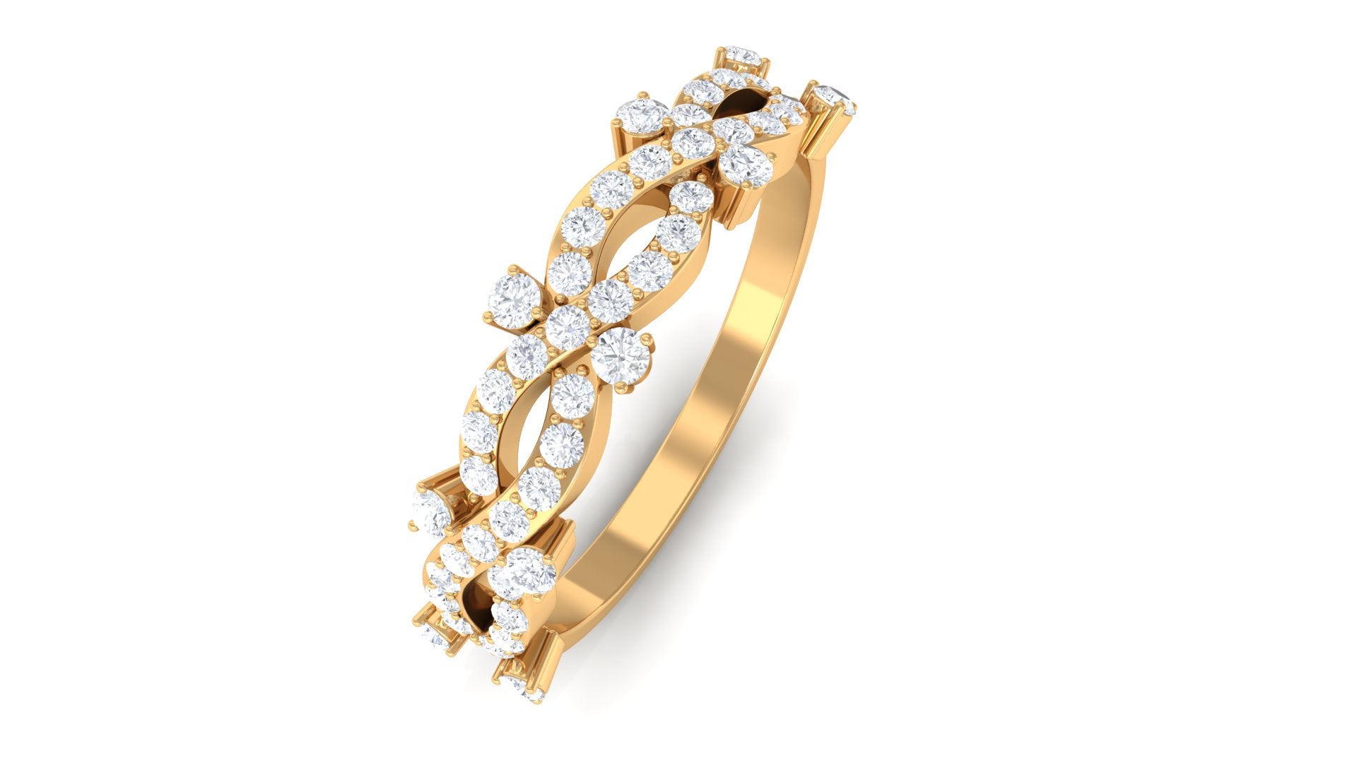Designer Natural Diamond Infinity Half Eternity Ring Natural - ( HI-SI ) - Rosec Jewels