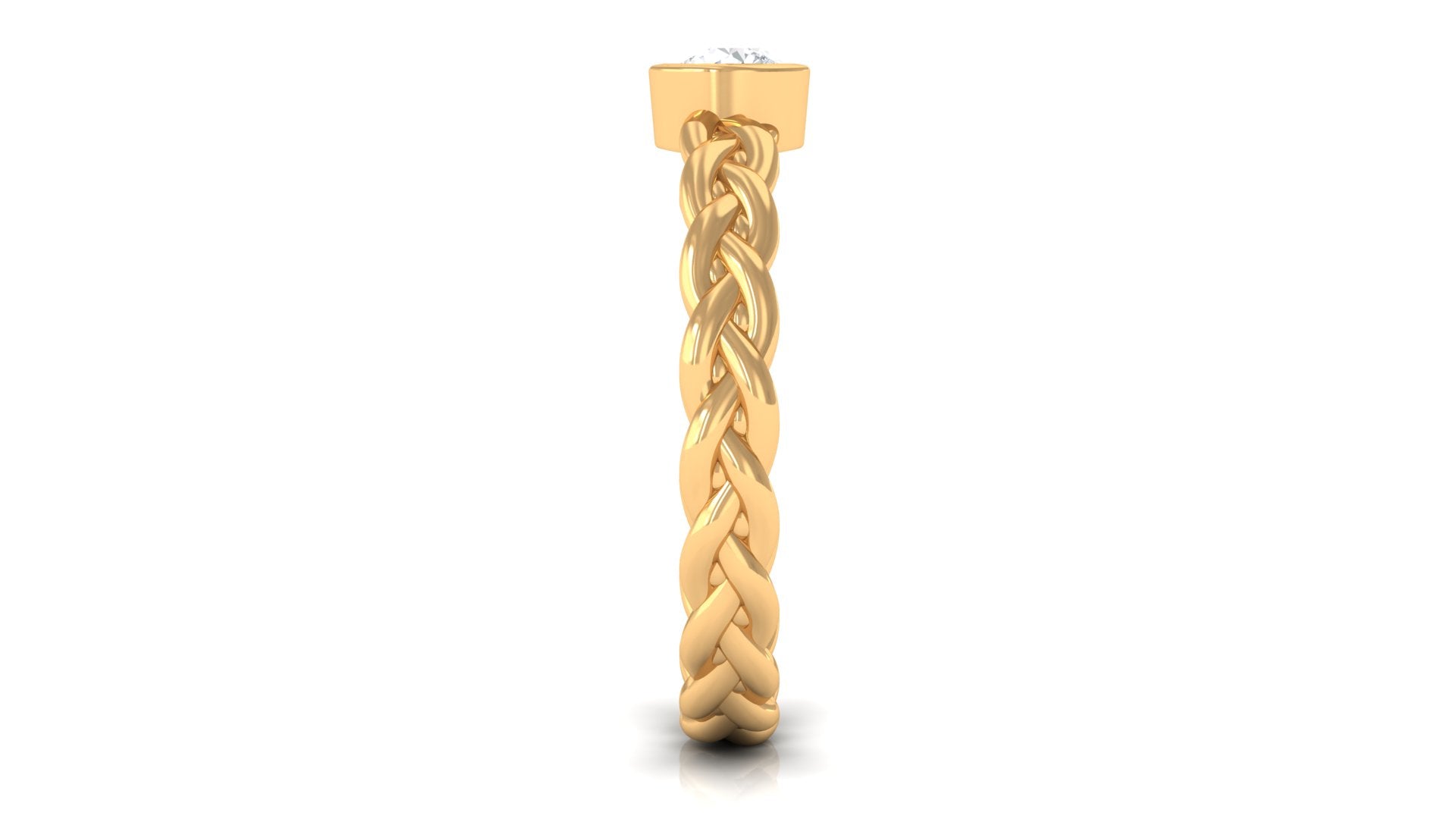 Real Diamond Promise Ring with Braided Shank Natural - ( HI-SI ) - Rosec Jewels
