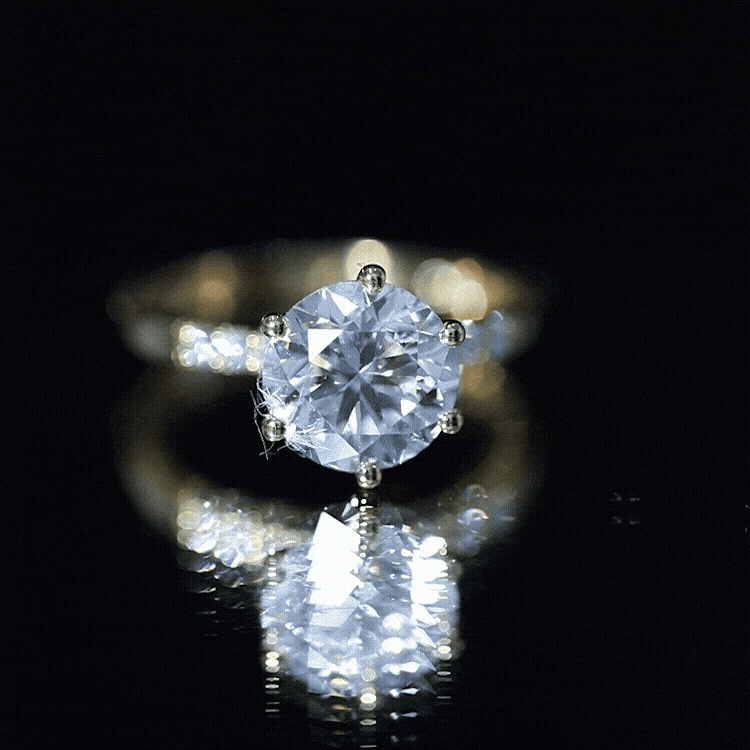 IGI Certified Round Cut 3 Carat Lab Grown Diamond Solitaire Engagement Ring Lab - ( E-VS1 ) - Rosec Jewels