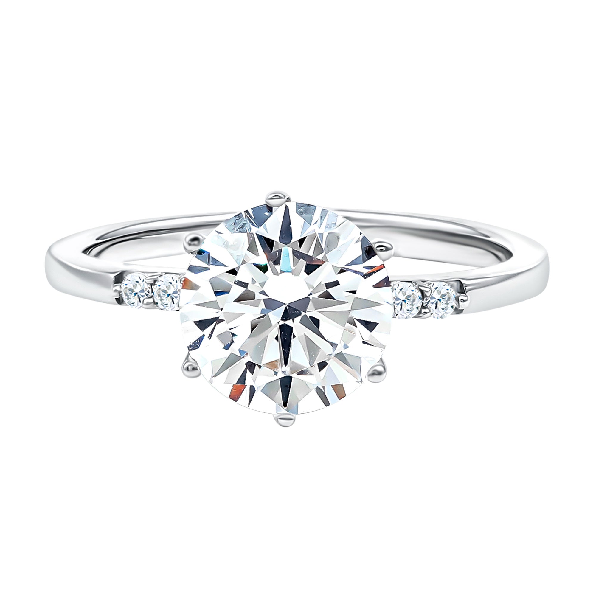 Round Cut 3 Carat Lab Grown Diamond Solitaire Engagement Ring Lab - ( EF-VS ) - Rosec Jewels