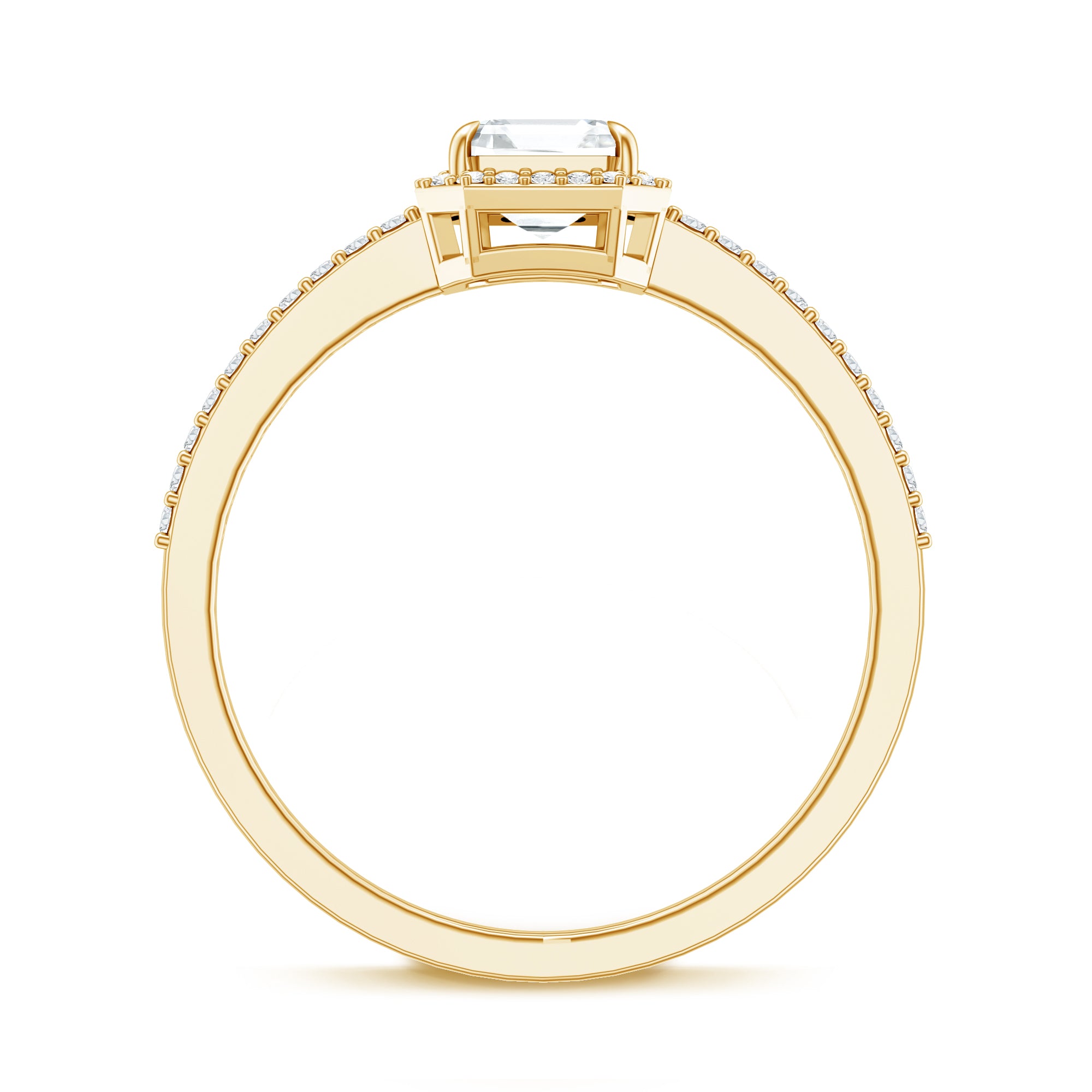 Vintage Looking Lab Grown Diamond Asscher Cut Engagement Ring Lab - ( EF-VS ) - Rosec Jewels