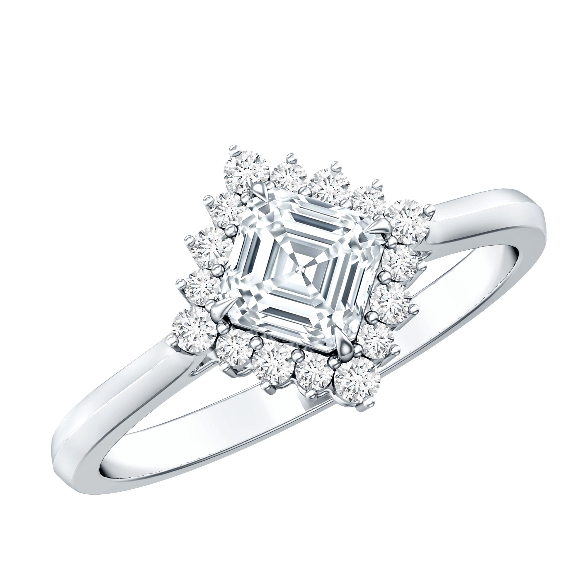 Certified 0.7 Carat Lab Grown Diamond Statement Engagement Ring Lab - ( EF-VS ) - Rosec Jewels