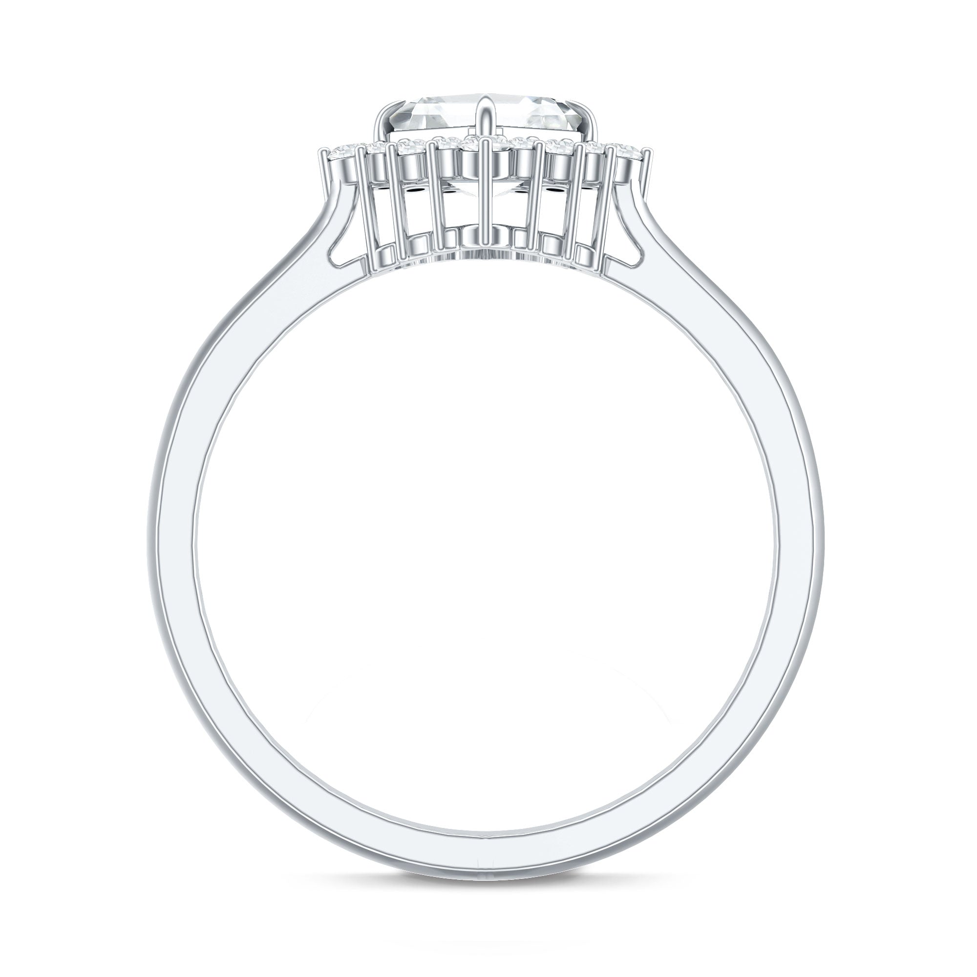 Certified 0.7 Carat Lab Grown Diamond Statement Engagement Ring Lab - ( EF-VS ) - Rosec Jewels