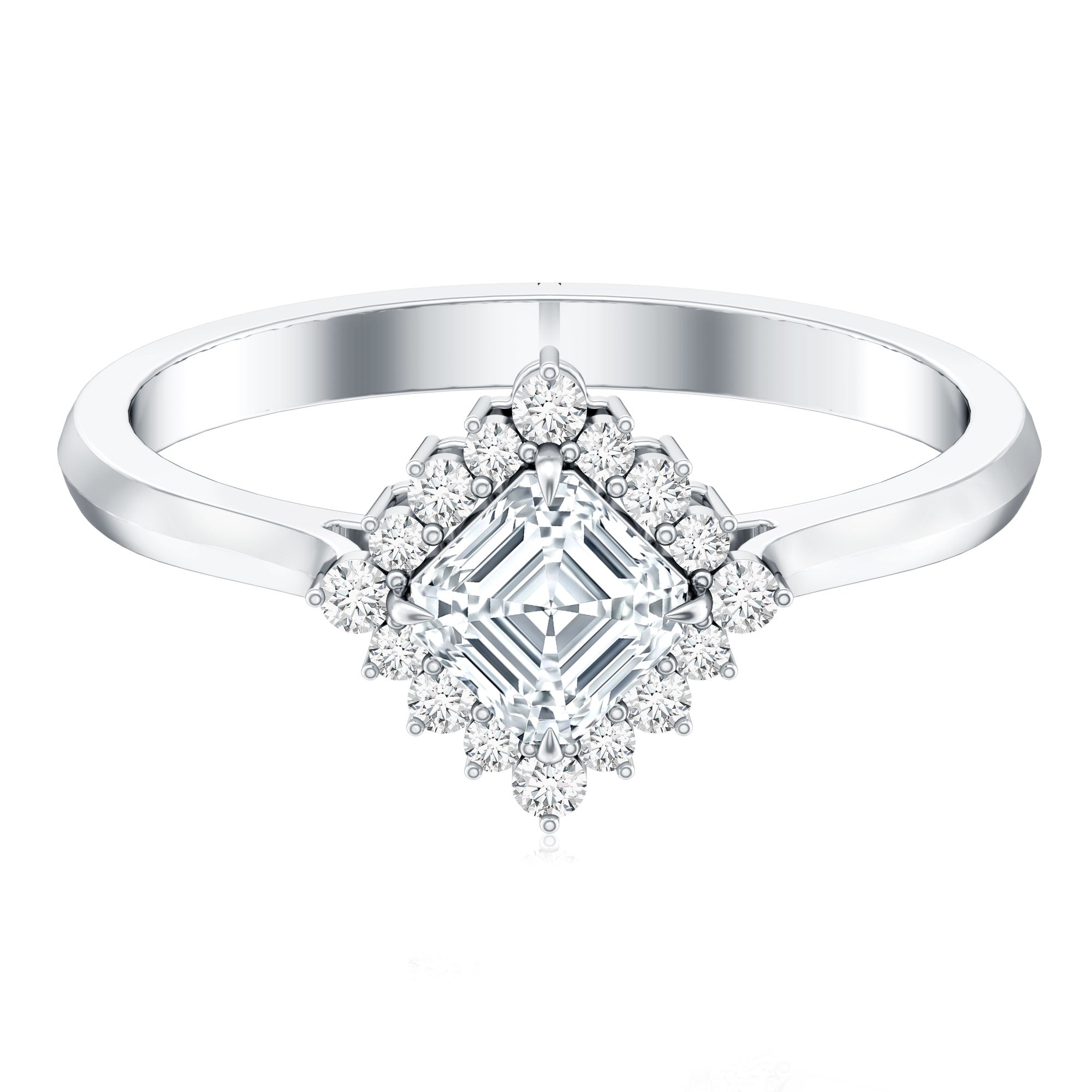 Certified 0.7 Carat Lab Grown Diamond Statement Engagement Ring Lab - ( EF-VS ) - Rosec Jewels