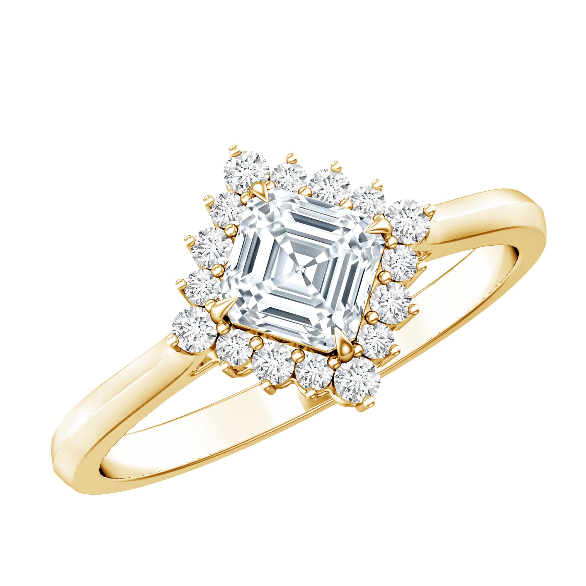 Certified 0.7 Carat Lab Grown Diamond Statement Engagement Ring Lab - ( EF-VS ) - Rosec Jewels