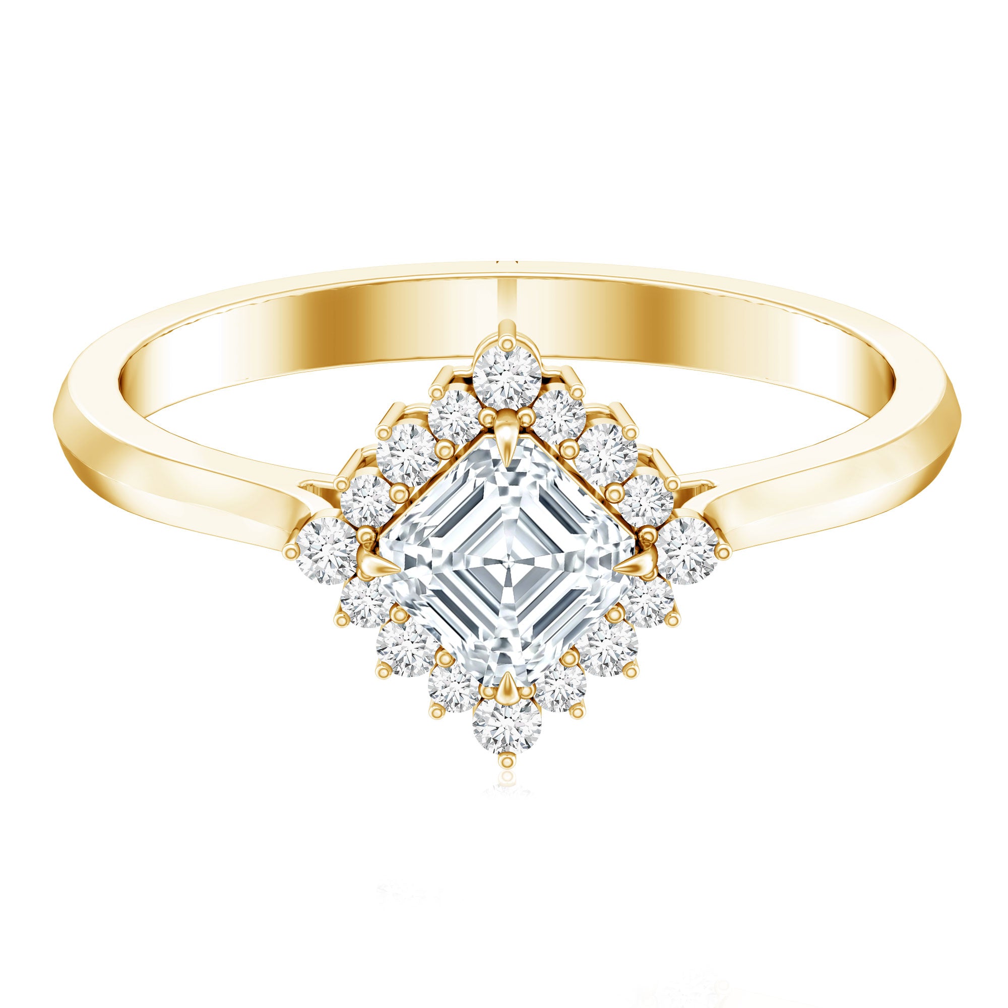 Certified 0.7 Carat Lab Grown Diamond Statement Engagement Ring Lab - ( EF-VS ) - Rosec Jewels