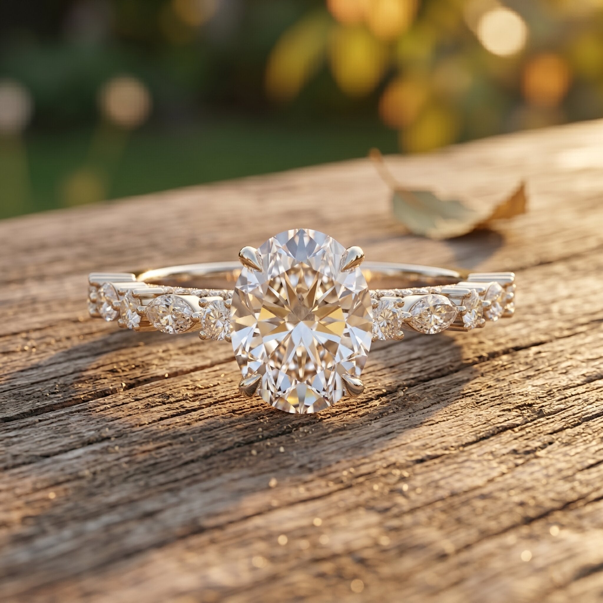 2 Carat Oval Lab Grown Diamond Engagement Ring with IGI Certificate Lab - ( EF-VS ) - Rosec Jewels