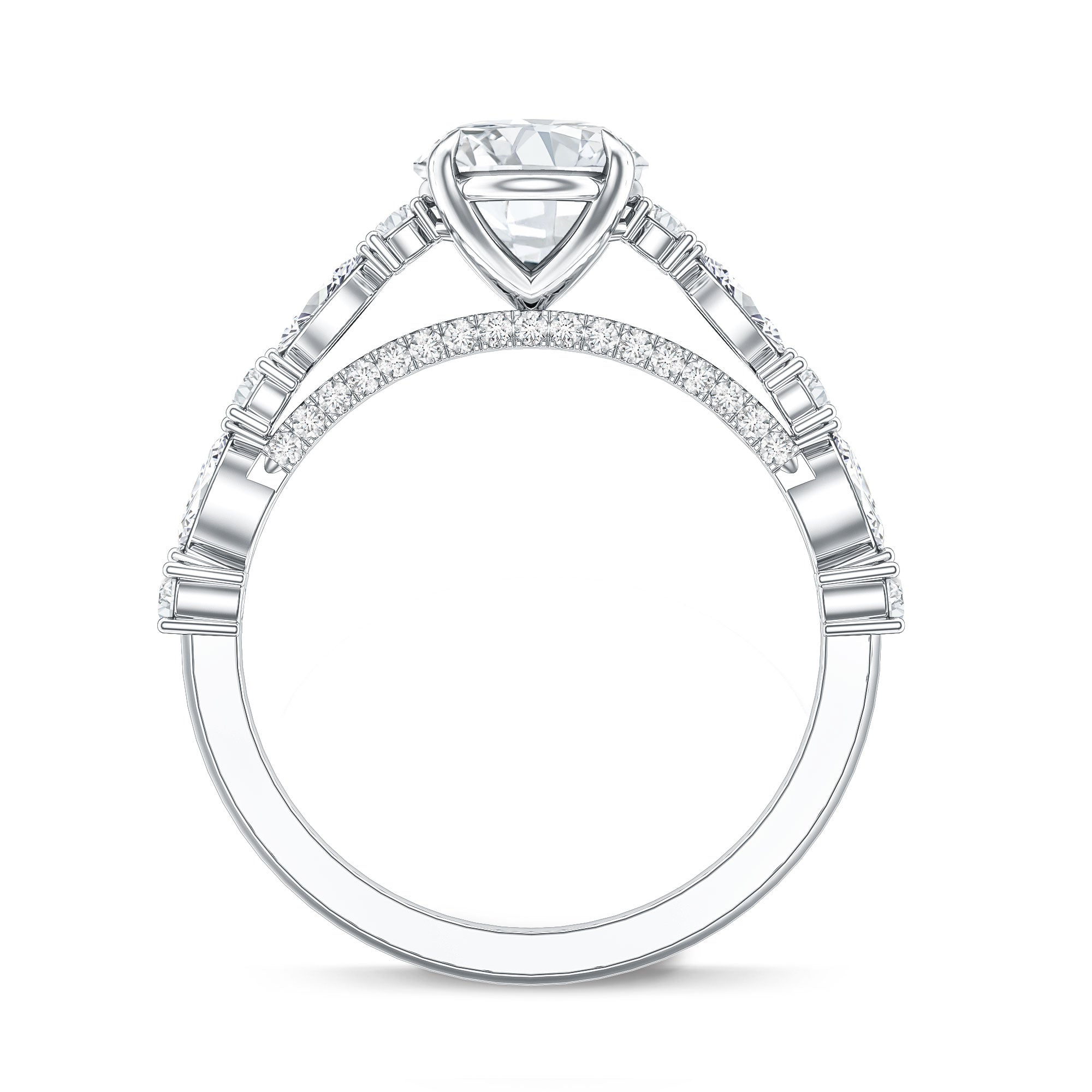 2 Carat Oval Lab Grown Diamond Engagement Ring with IGI Certificate Lab - ( EF-VS ) - Rosec Jewels