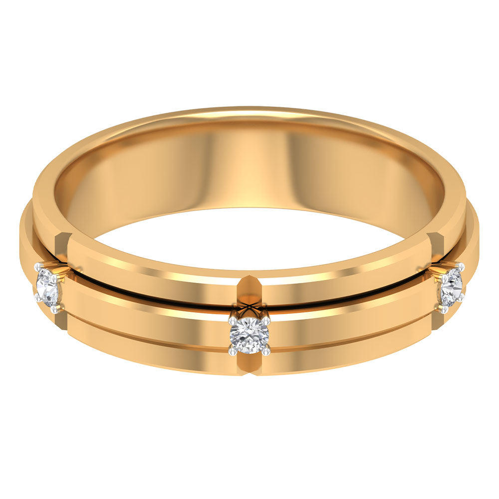 Natural Mens Diamond Band Ring with Certificate Natural - ( HI-SI ) - Rosec Jewels