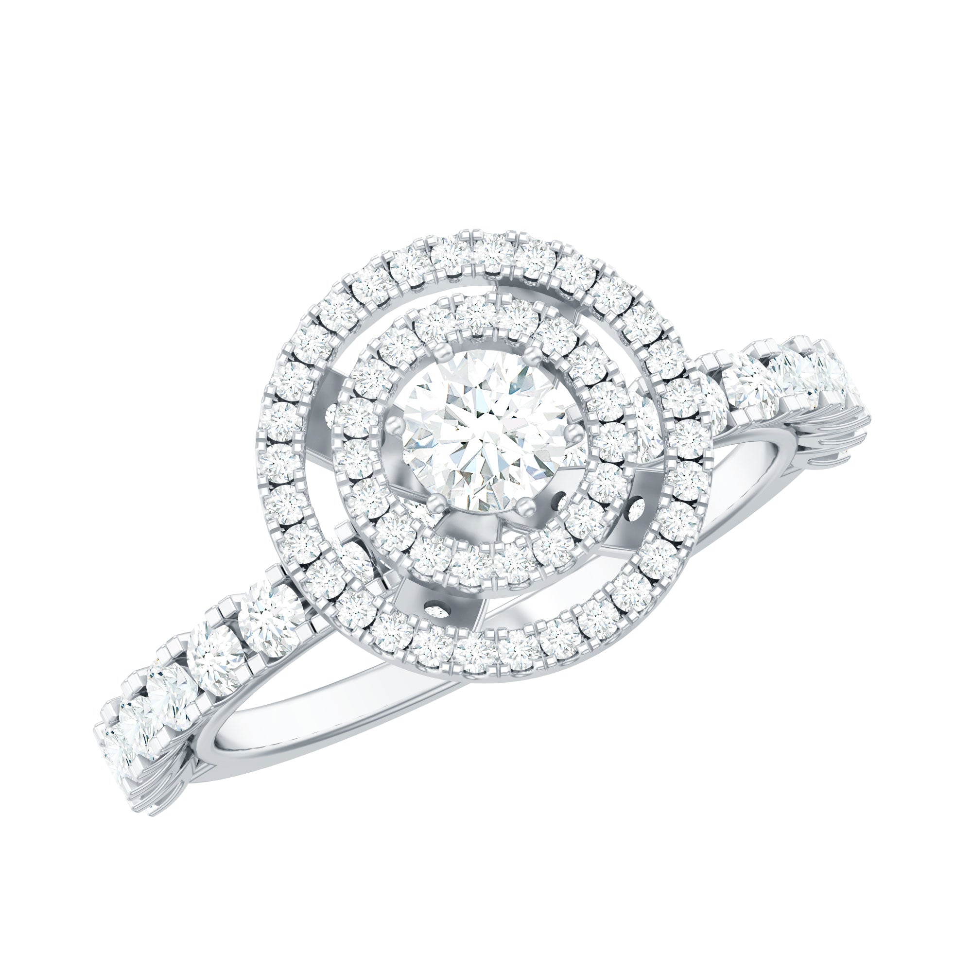1.50 CT Antique Zircon Double Halo Engagement Ring