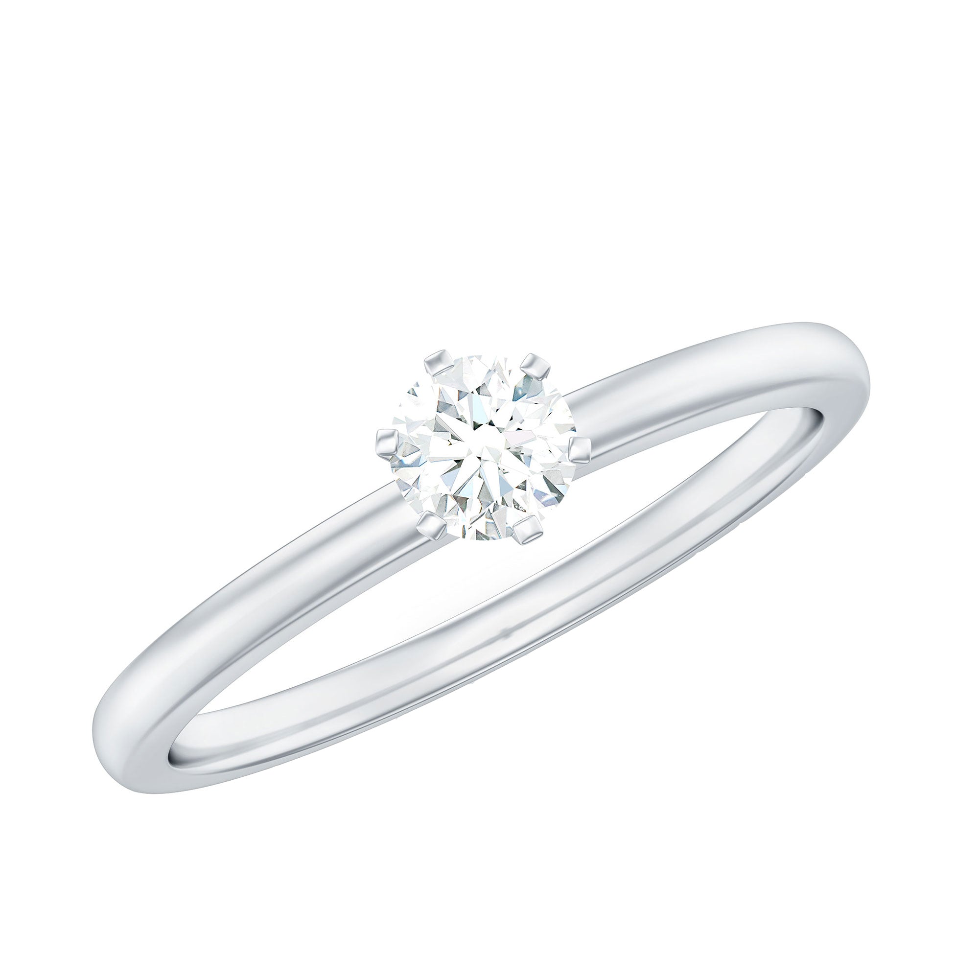 Peg Head Set Diamond Promise Ring for her Natural - ( HI-SI ) - Rosec Jewels