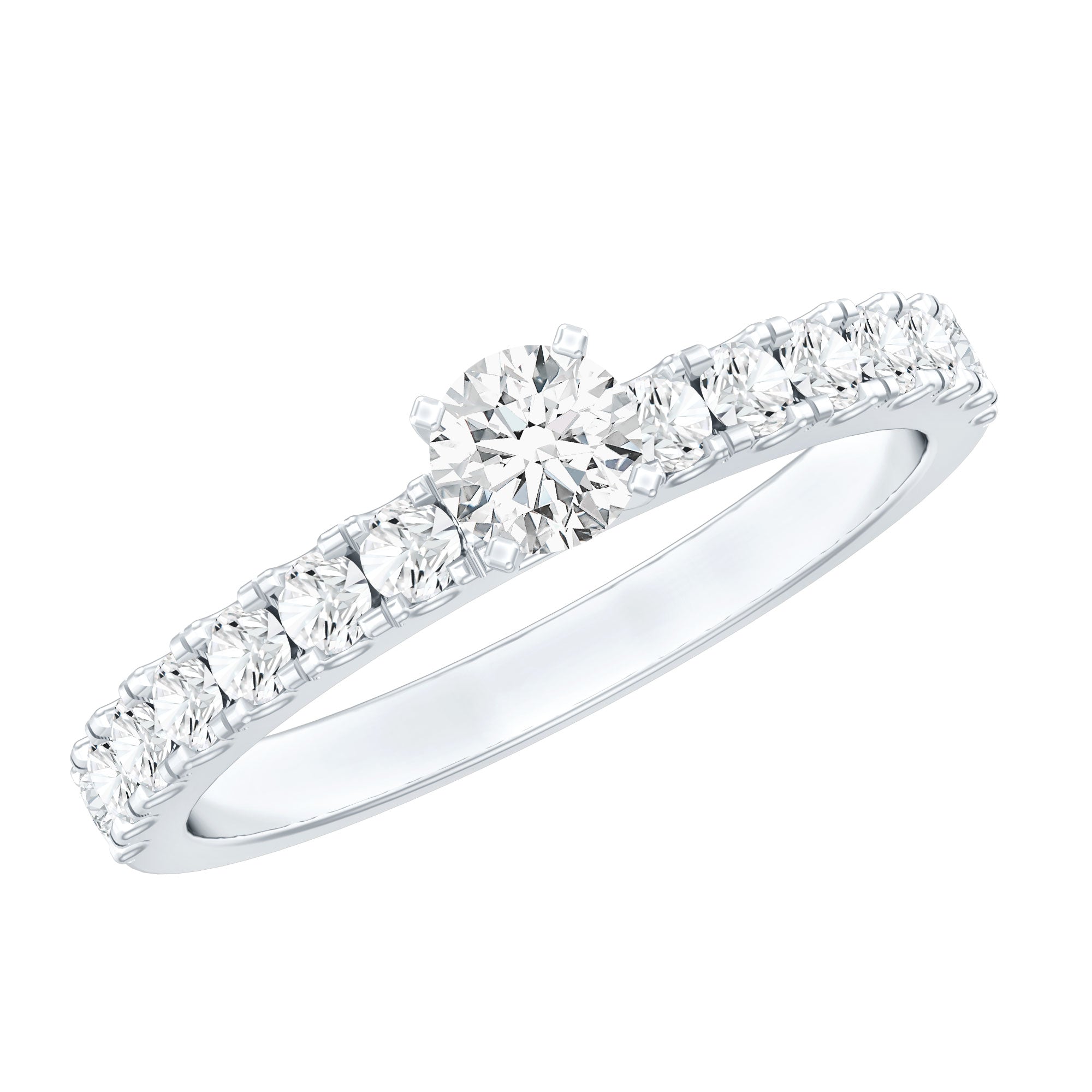 Natural Diamond Promise Ring for Engagement Natural - ( HI-SI ) - Rosec Jewels