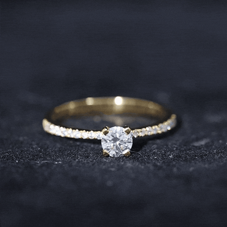 Natural Diamond Promise Ring with Side Stones Natural - ( HI-SI ) - Rosec Jewels