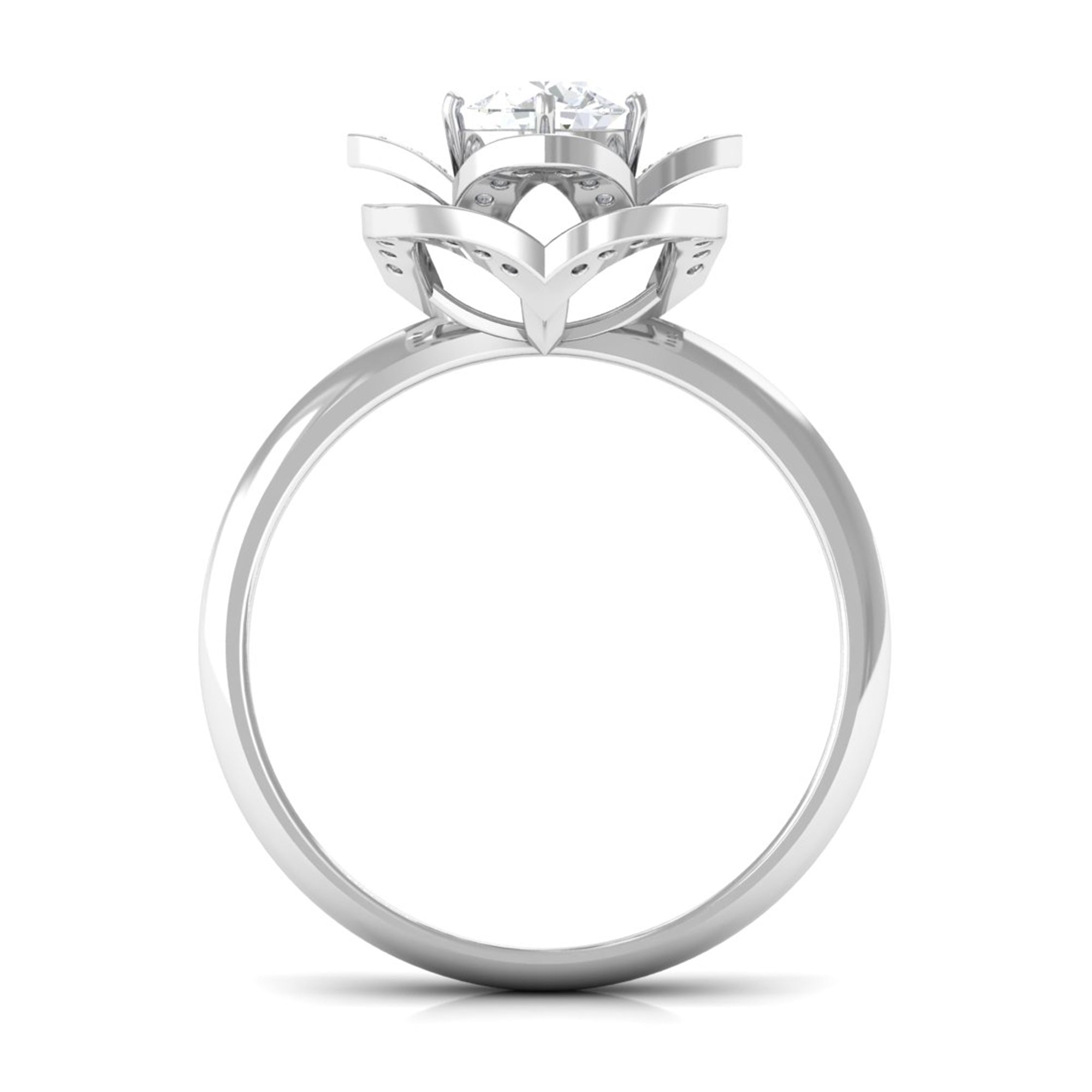 1 CT Zircon Vintage Floral Engagement Ring AAAA - Rosec Jewels