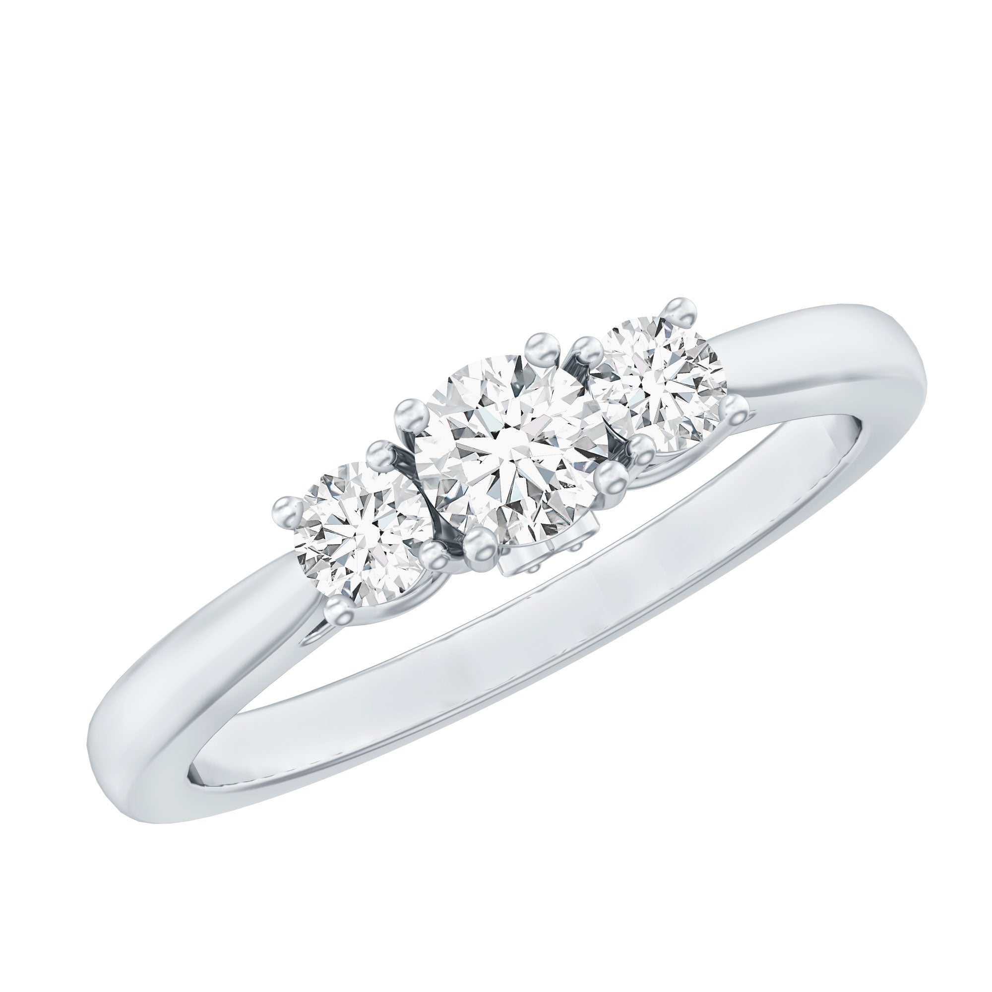 Brilliant Cut Moissanite 3 Stone Promise Ring for Women