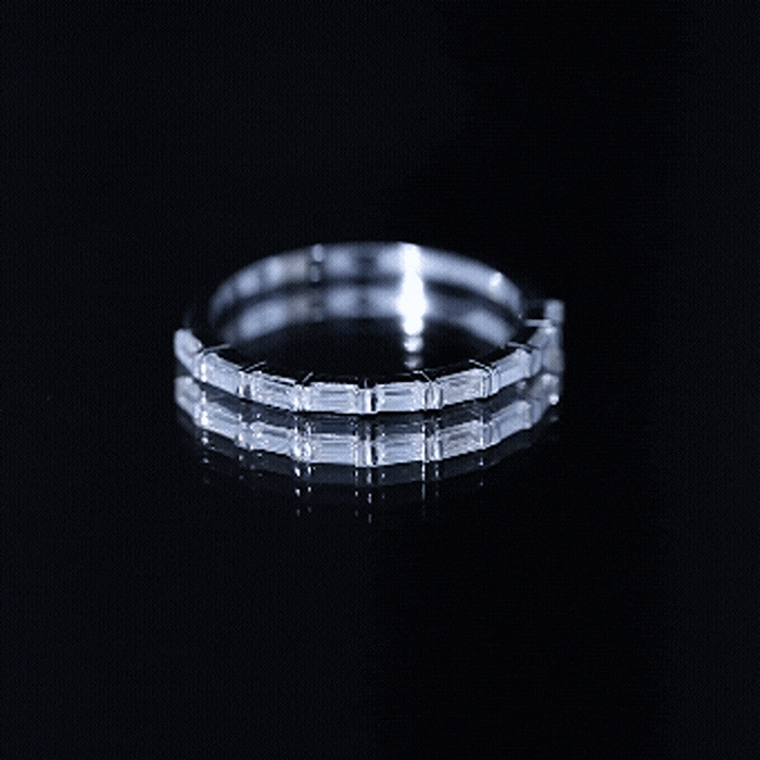 Bar Set Moissanite Eternity East West Ring D-VS1 - Rosec Jewels