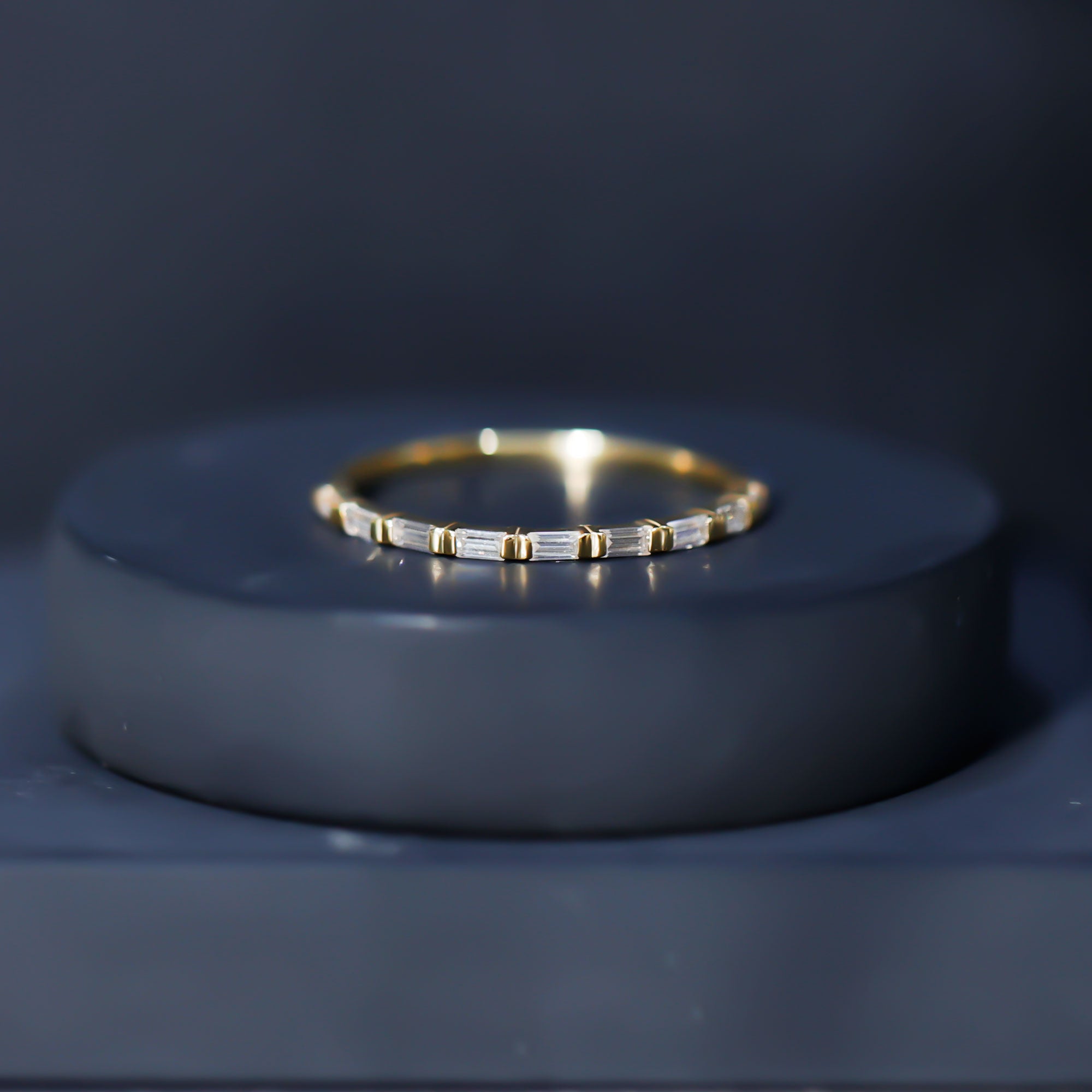 Bar Set Moissanite Eternity East West Ring D-VS1 - Rosec Jewels