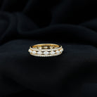 Moissanite Eternity Band Ring, Marquise and Round Moissanite Wedding Band - Rosec Jewels