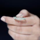 1/2 CT Emerald Filigree Band Ring in Prong Setting Emerald - ( AAA ) - Quality - Rosec Jewels
