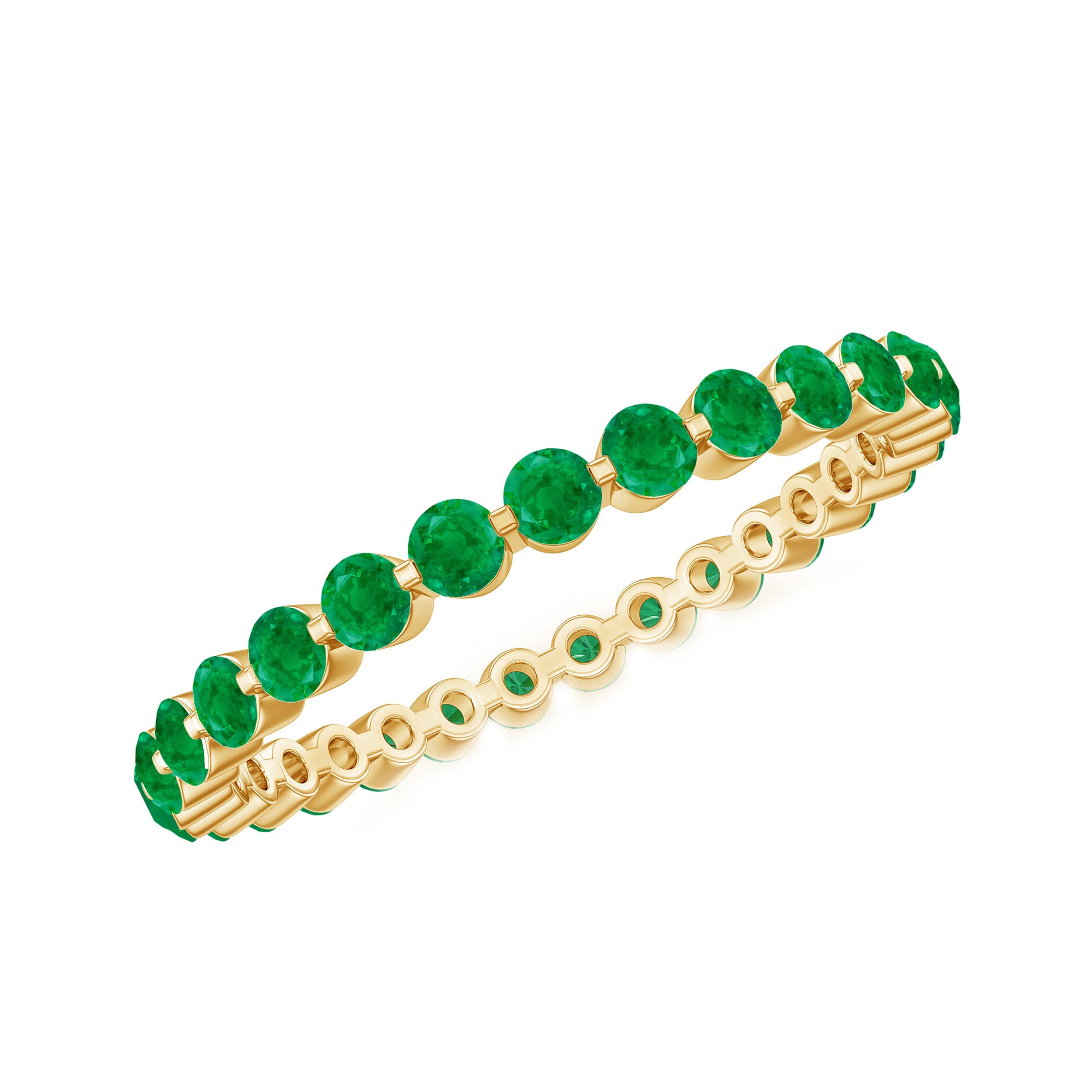 Certified Emerald Floating Eternity Band for Women AAA - Rosec Jewels