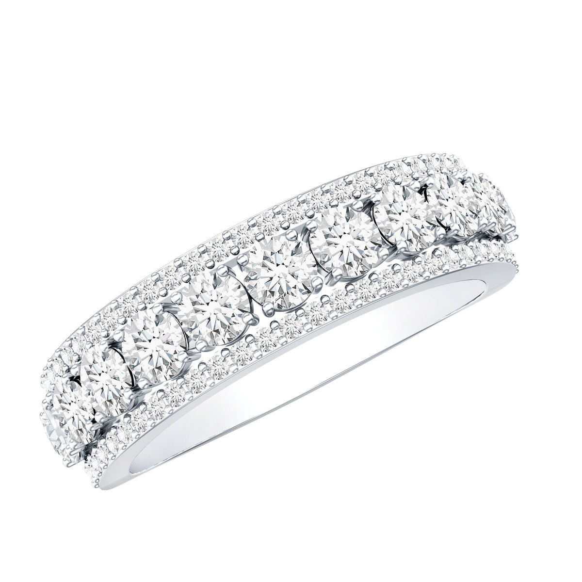 Certified Moissanite Wedding Anniversary Band Ring for Women
