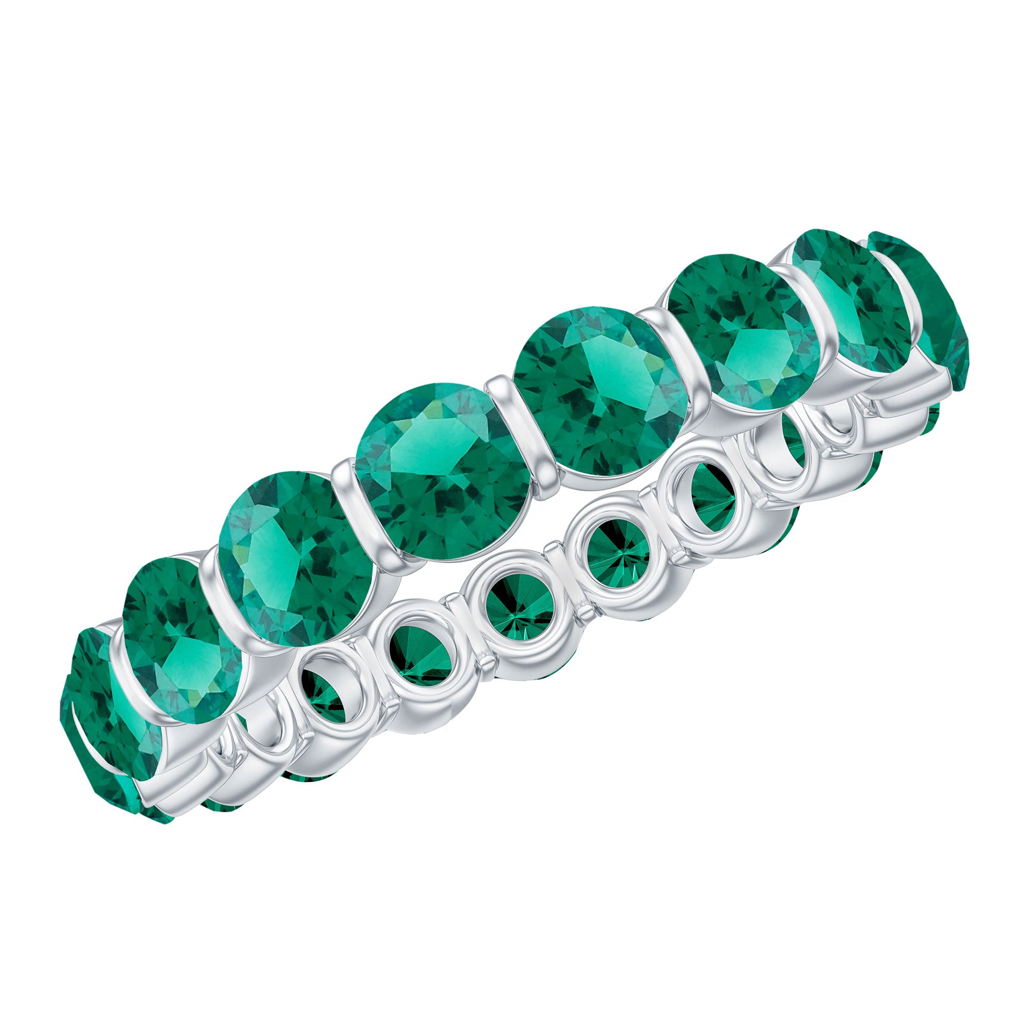 Bar Set Lab Grown Emerald Eternity Ring for Women