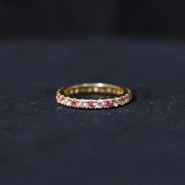 Pink Tourmaline and Diamond Stackable Ring AAA - Rosec Jewels