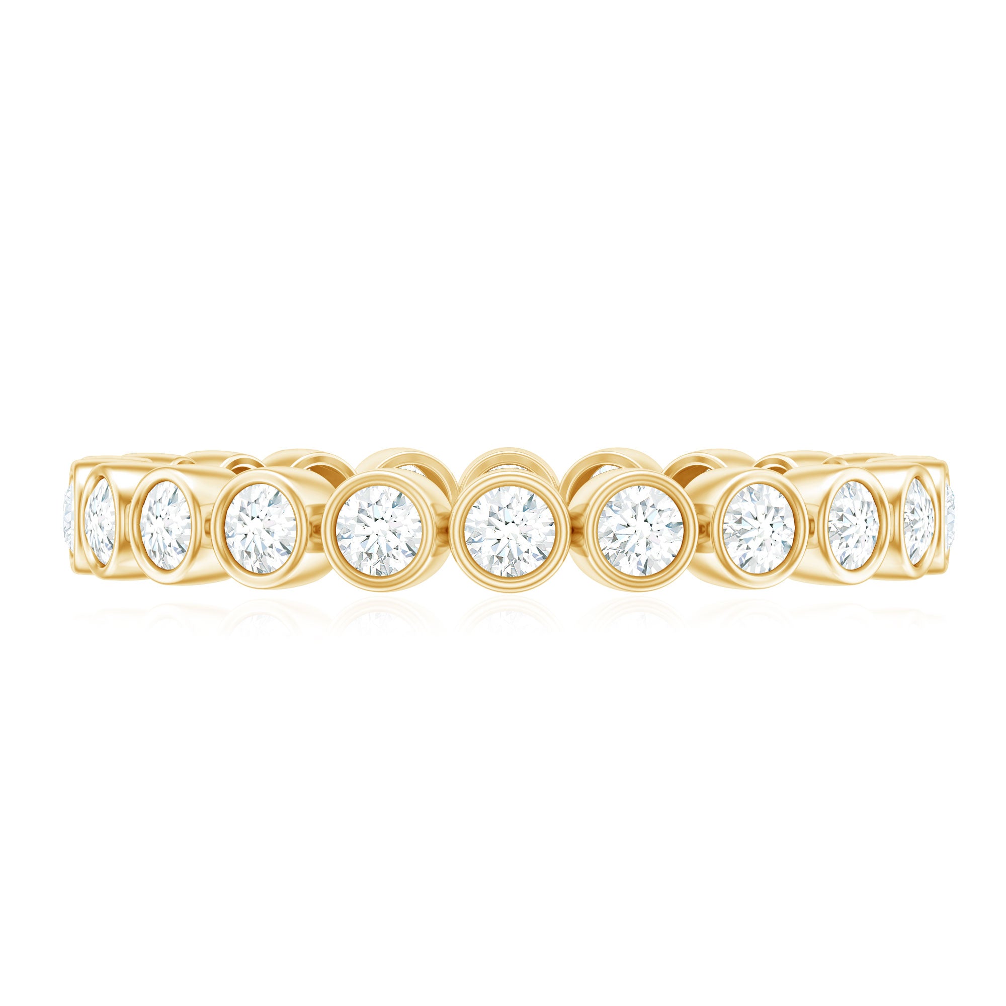 Real Diamond Eternity Ring in Bezel Setting Natural - ( HI-SI ) - Rosec Jewels