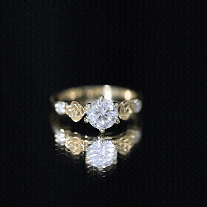 Brilliant Cut Moissanite Rose Engagement Ring For Women D-VS1 - Rosec Jewels