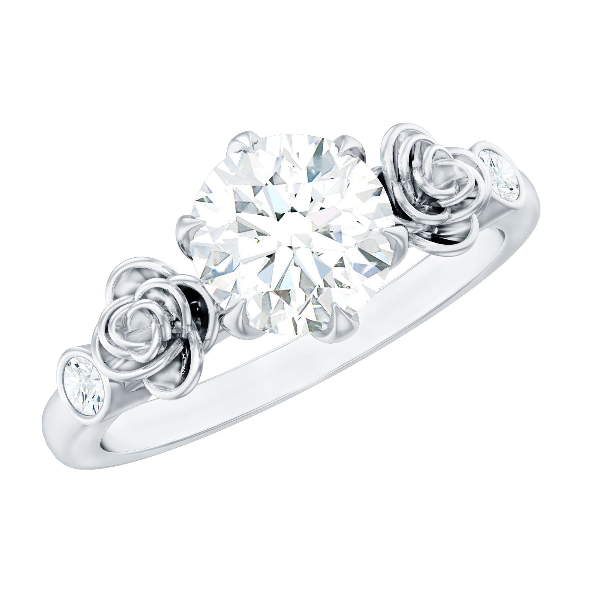 Brilliant Cut Moissanite Rose Engagement Ring For Women